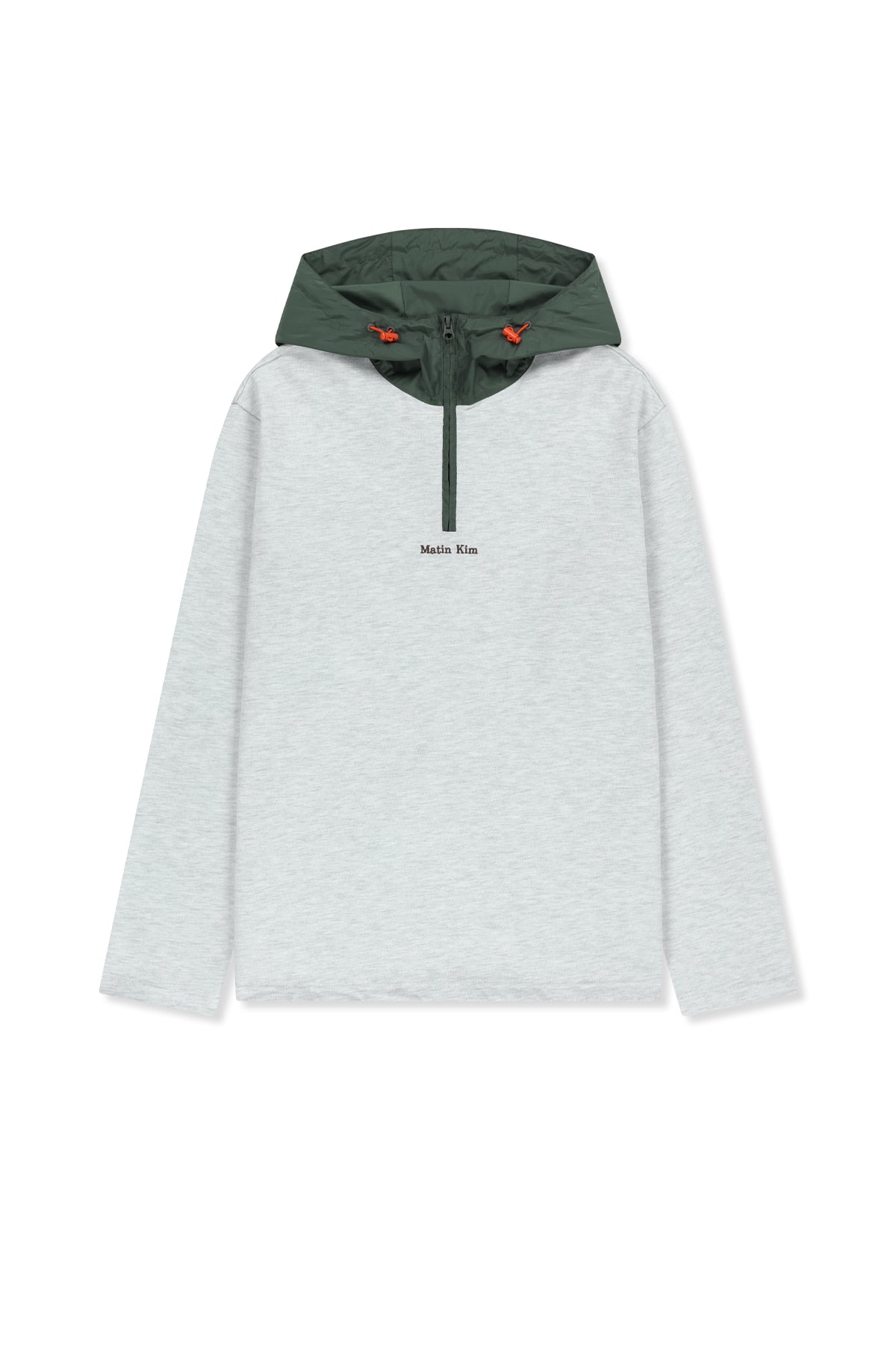 Matin Kim - Color Block Hoody Quarter Zip Up (Light Grey) product image 1 | TRAB K-Fashion Australia