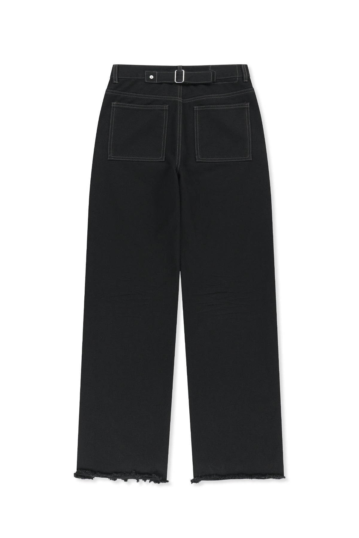 Matin Kim - Skirt Overlay Denim Pants (Black) product image 3 | TRAB K-Fashion Australia