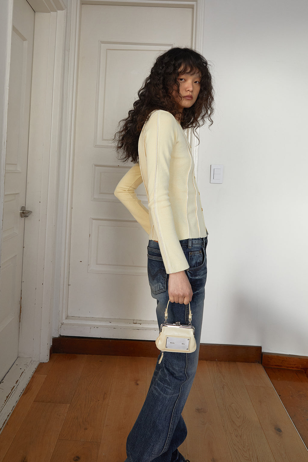 Matin Kim - Cut Line Slim Cardigan (Lime) product image 12 | TRAB K-Fashion Australia