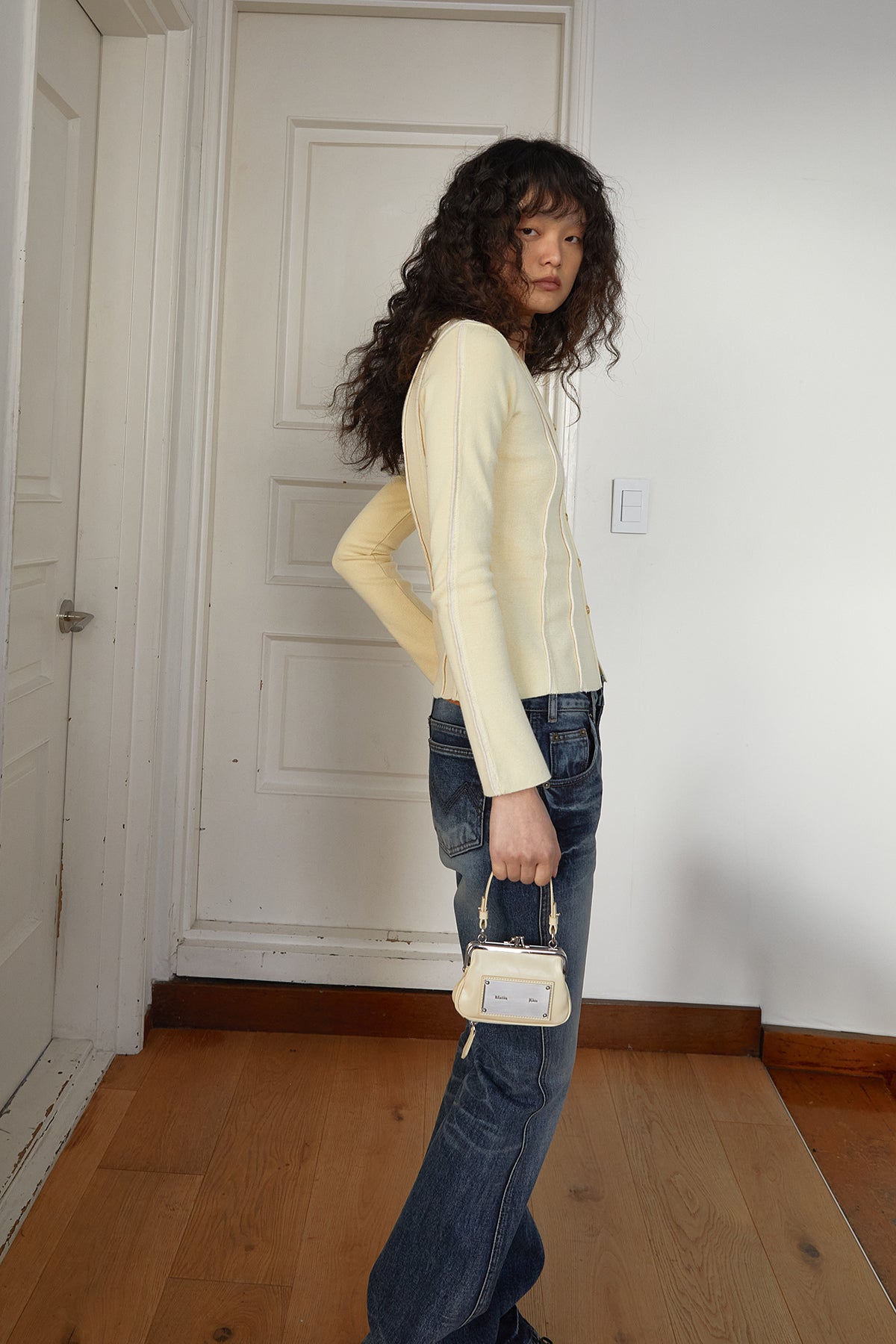 Matin Kim - Cut Line Slim Cardigan (Lime) product image 12 | TRAB K-Fashion Australia
