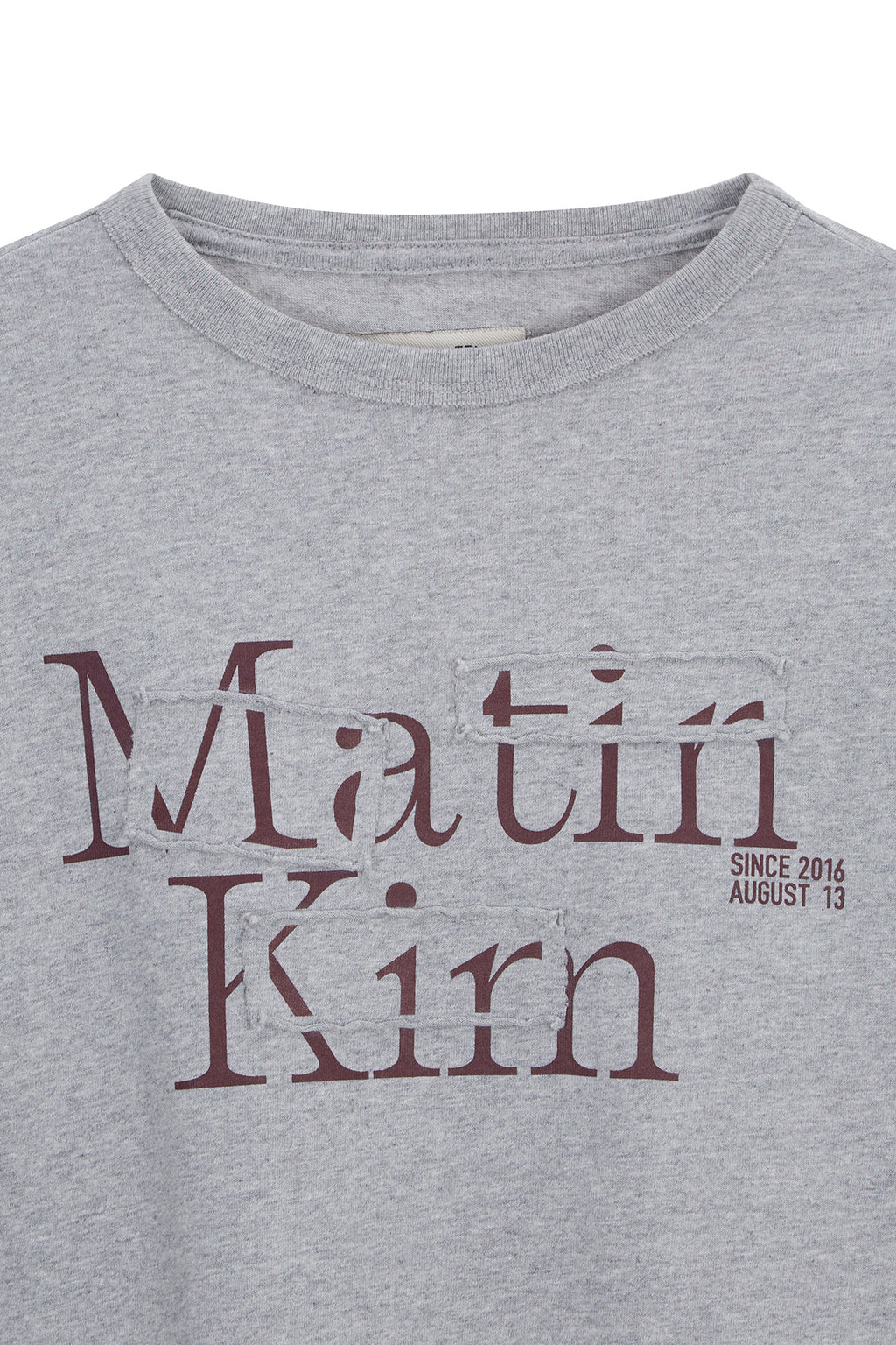 Matin Kim - Patch Graphic Long Sleeve Top (Grey) product image 3 | TRAB K-Fashion Australia