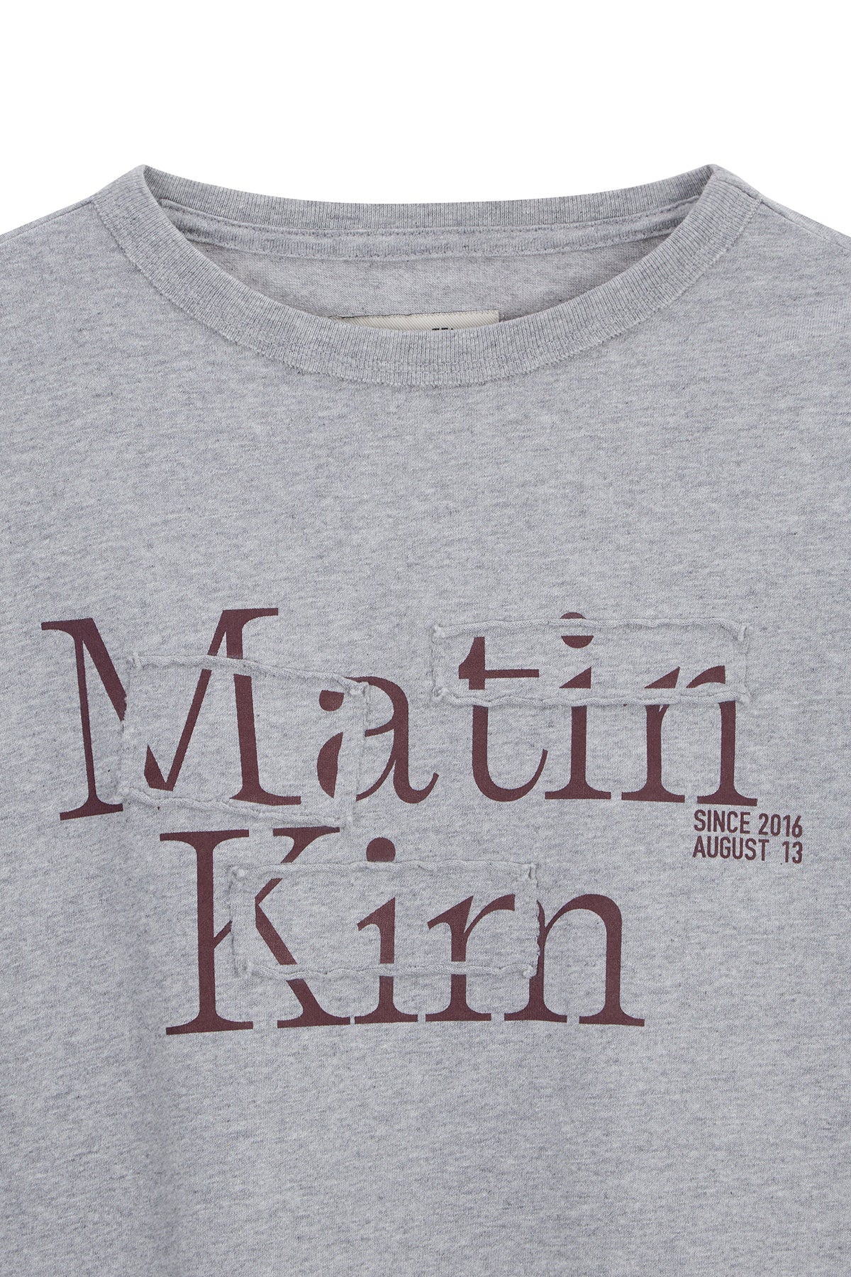 Matin Kim - Patch Graphic Long Sleeve Top (Grey) product image 3 | TRAB K-Fashion Australia