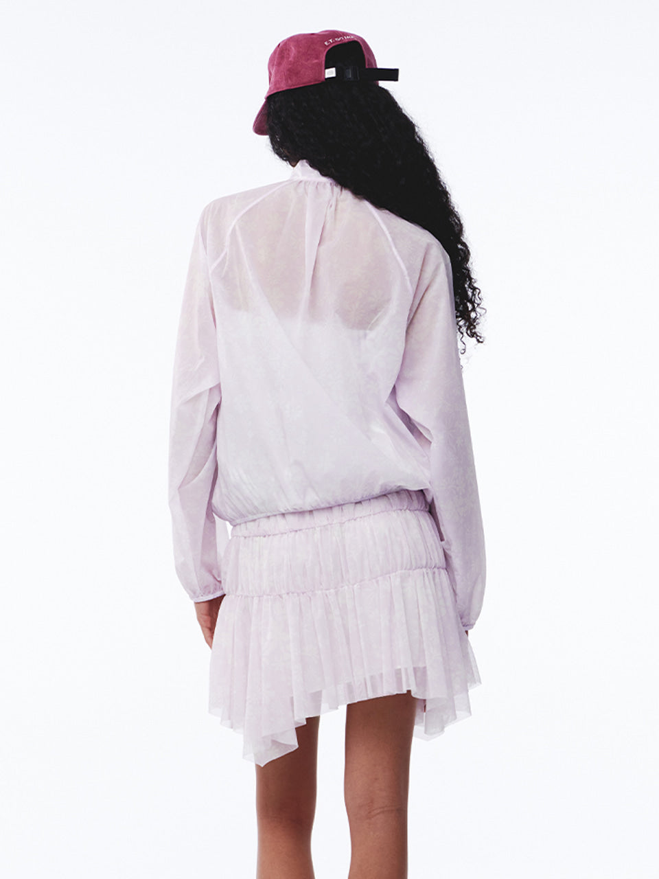Kijun - Flower Sheer Windbreaker (Print Pink) product image 1 | TRAB K-Fashion Australia
