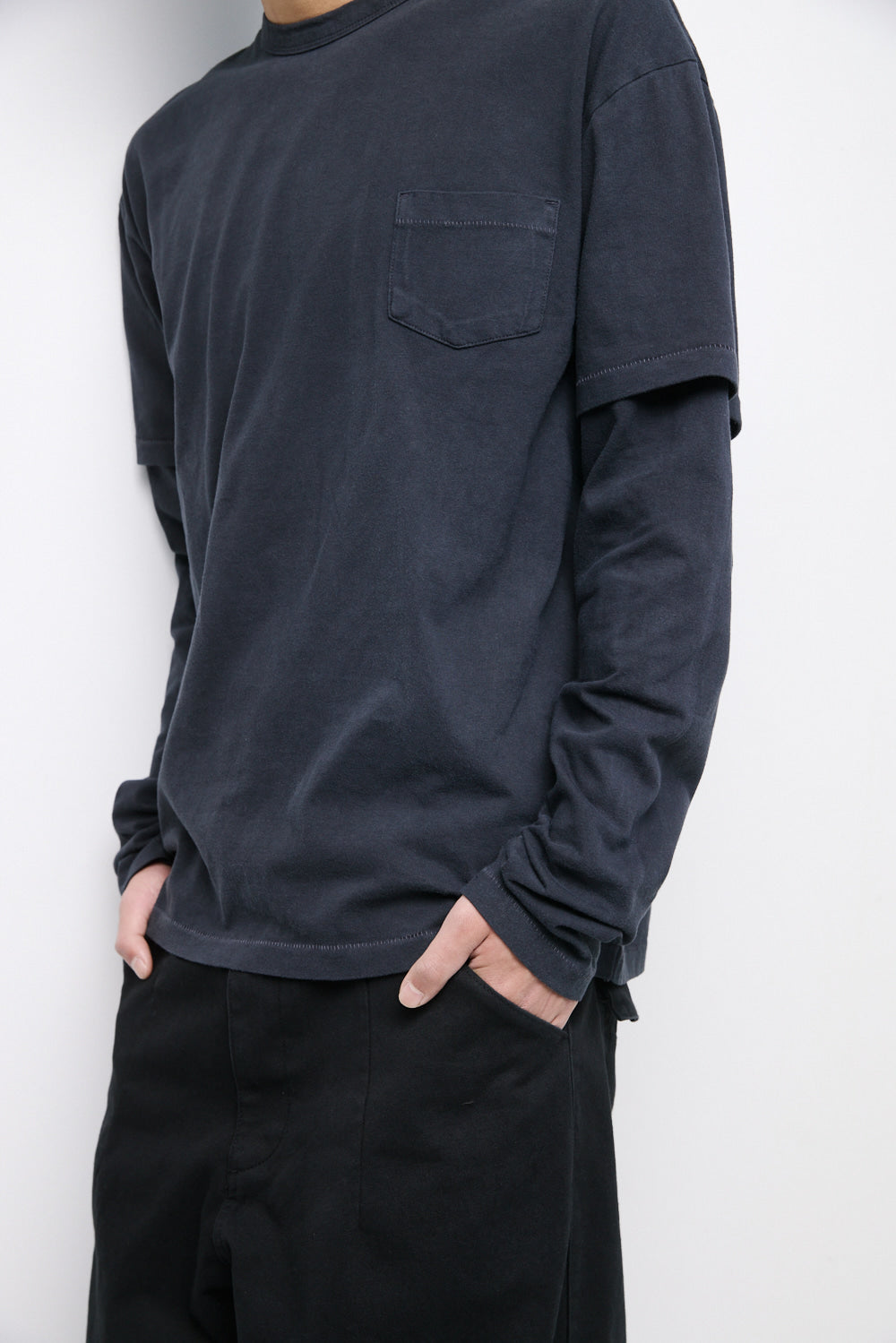 Hatchingroom - Split Tee Over Dyed Blue (Charcoal) product image 11 | TRAB K-Fashion Australia
