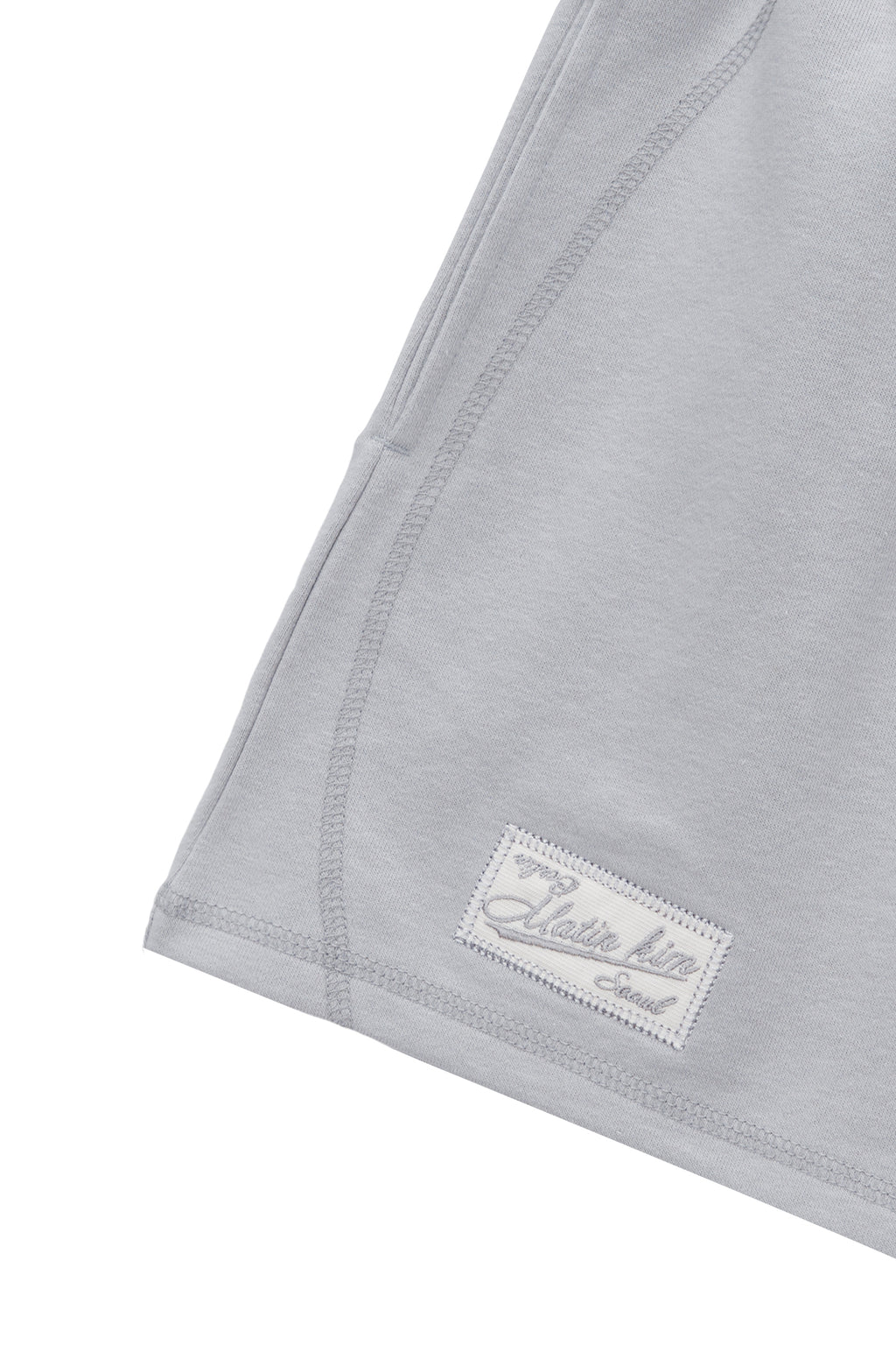 Matin Kim - Stitch Label Sweatshorts (Light Grey) product image 4 | TRAB K-Fashion Australia