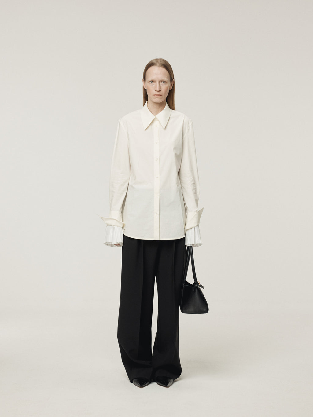 Recto - Pleats Cuffs Point Shirt (Cream) product image 2 | TRAB K-Fashion Australia