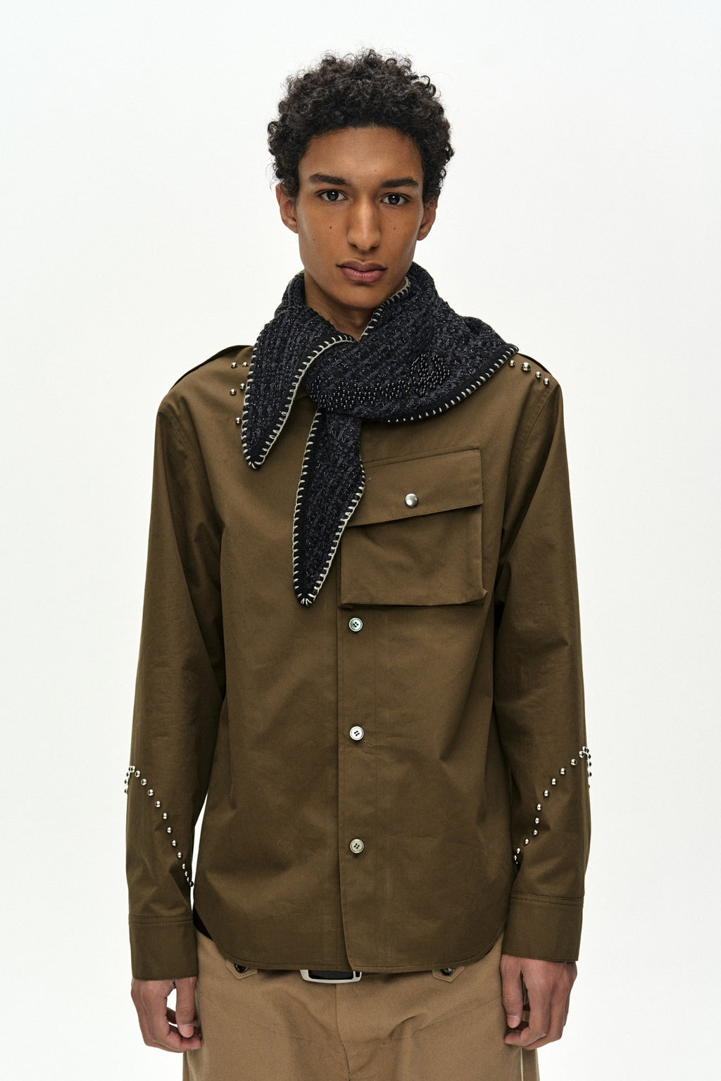 Andersson Bell - Roghen Studded Shirt (Brown) product image 1 | TRAB K-Fashion Australia