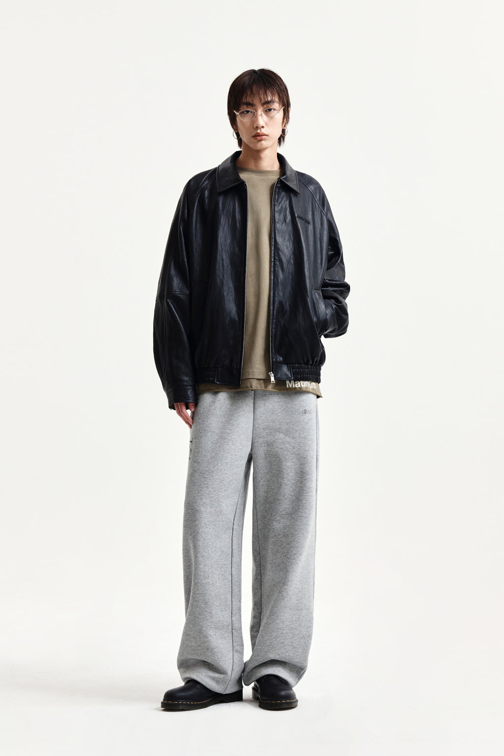 Matin Kim - Small Logo Quilted Faux Leather Zip Up Jumper (Black) product image 15 | TRAB K-Fashion Australia