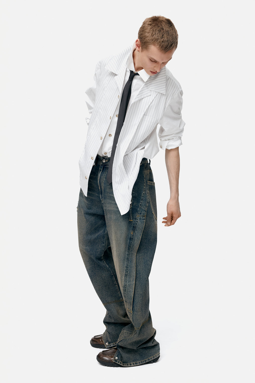 Andersson Bell - Unisex Twisted Zipper Pocket Jeans (Dusty Blue) product image 20 | TRAB K-Fashion Australia
