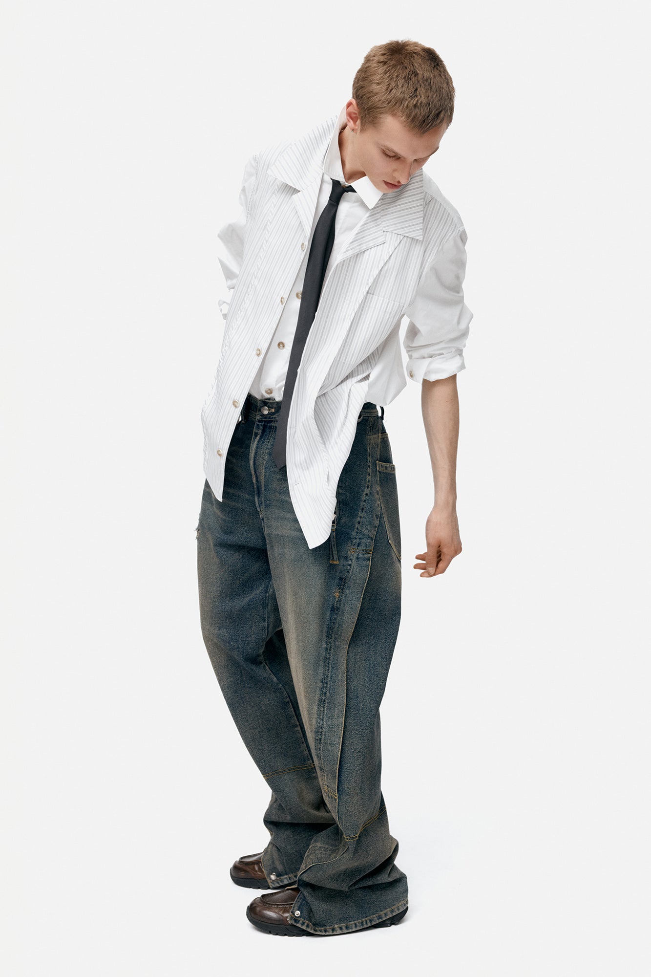 Andersson Bell - Unisex Twisted Zipper Pocket Jeans (Dusty Blue) product image 20 | TRAB K-Fashion Australia