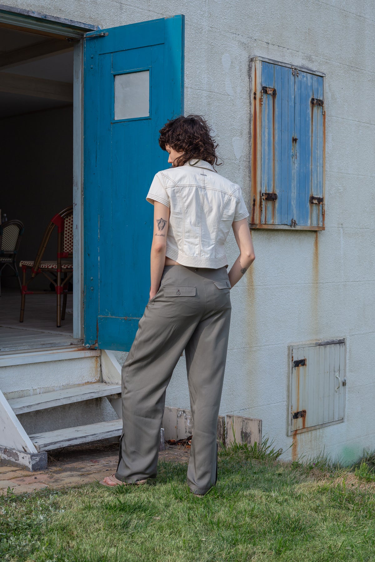 Matin Kim - Button Point String Wide Pants (Khaki) product image 11 | TRAB K-Fashion Australia