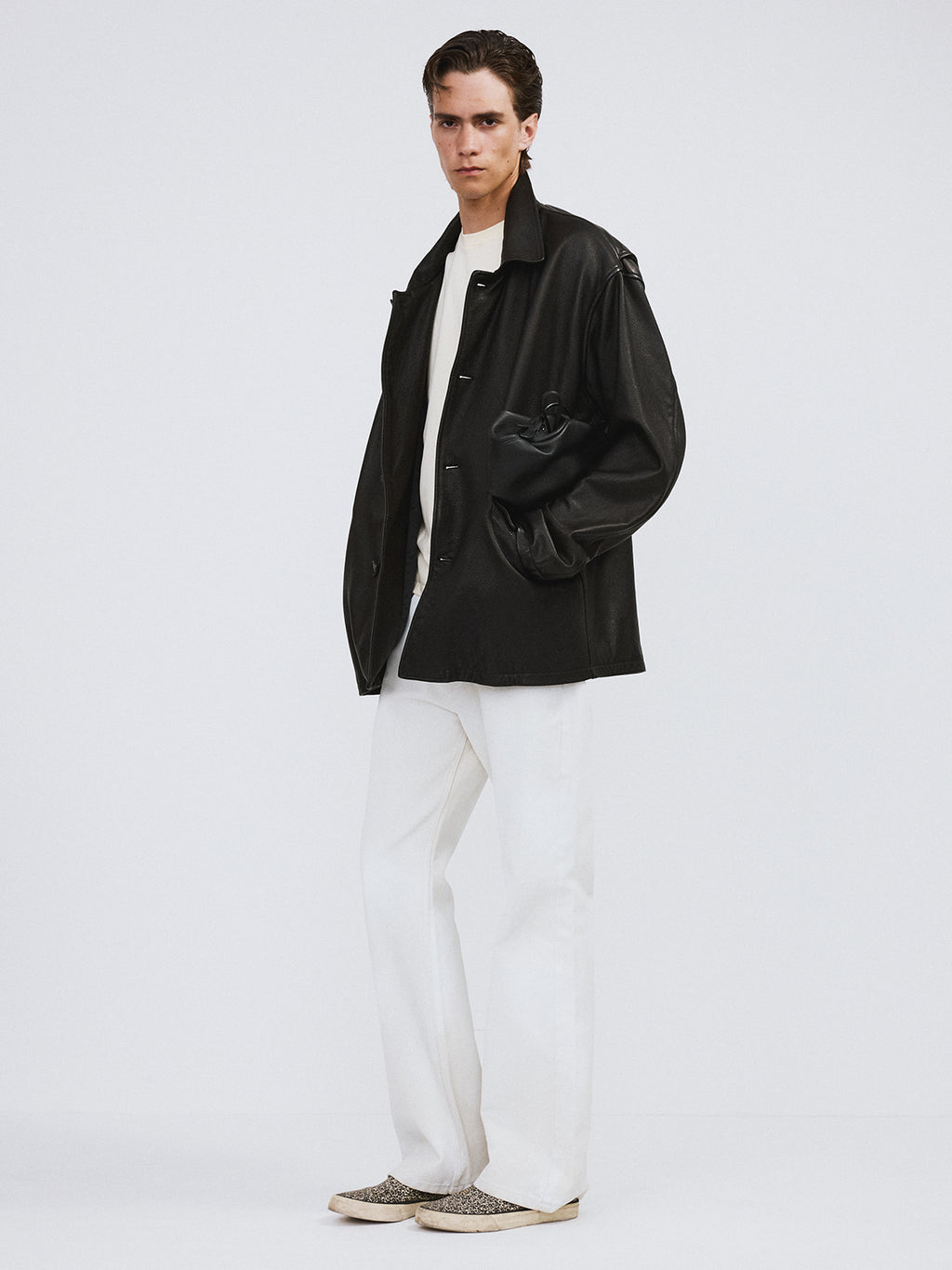 Recto - Vintage Leather Chore Jacket (Black) product image 3 | TRAB K-Fashion Australia