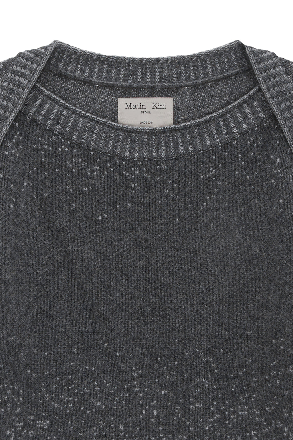 Matin Kim - Boat Neck Two Tone Knit Pullover (Grey) product image 3 | TRAB K-Fashion Australia