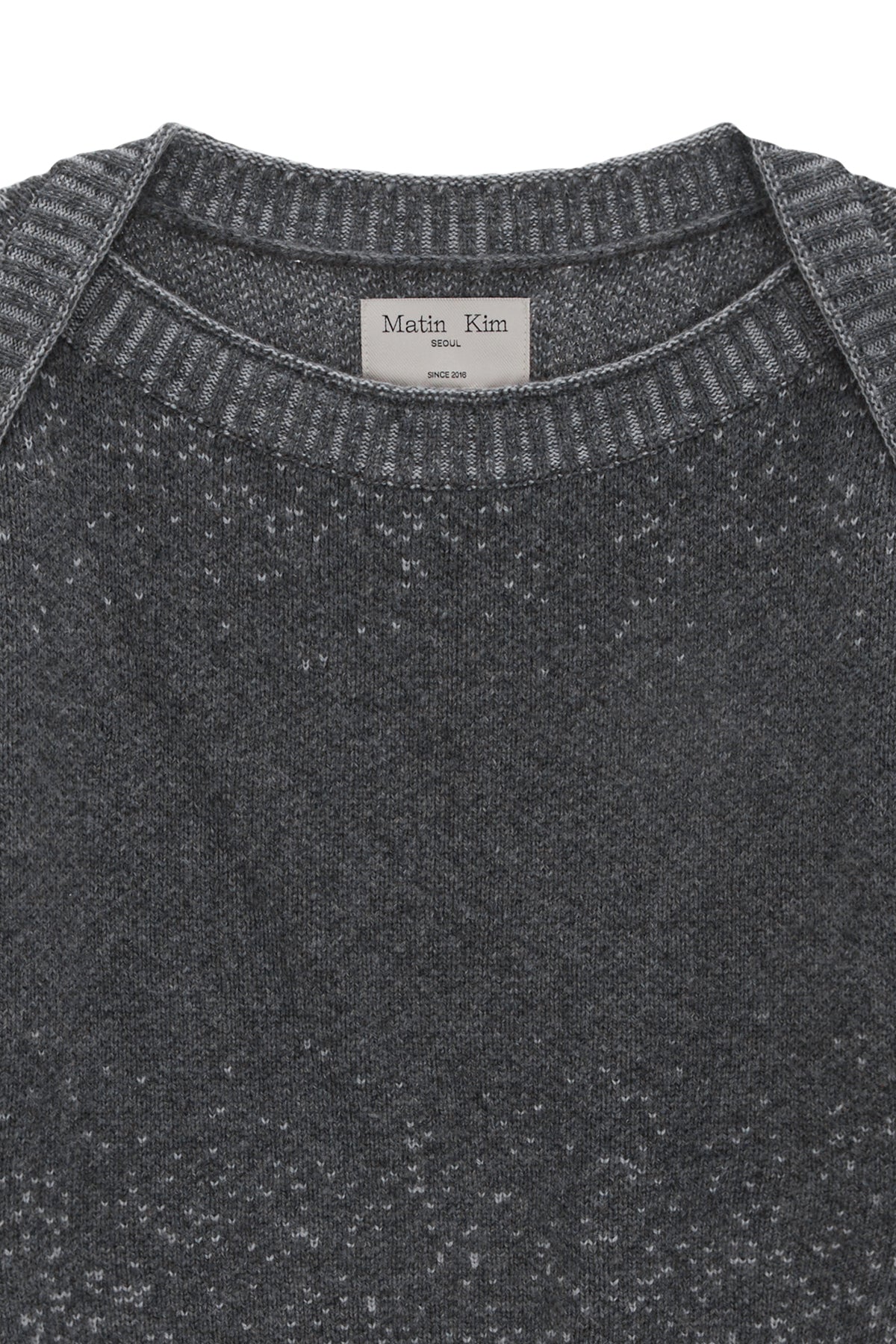 Matin Kim - Boat Neck Two Tone Knit Pullover (Grey) product image 3 | TRAB K-Fashion Australia