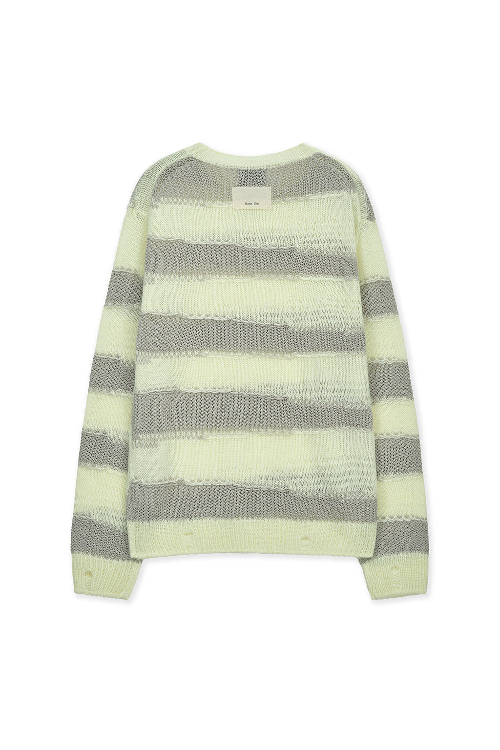 Matin Kim - Texture Block Stripe Knit Pullover (Light Yellow) product image 2 | TRAB K-Fashion Australia