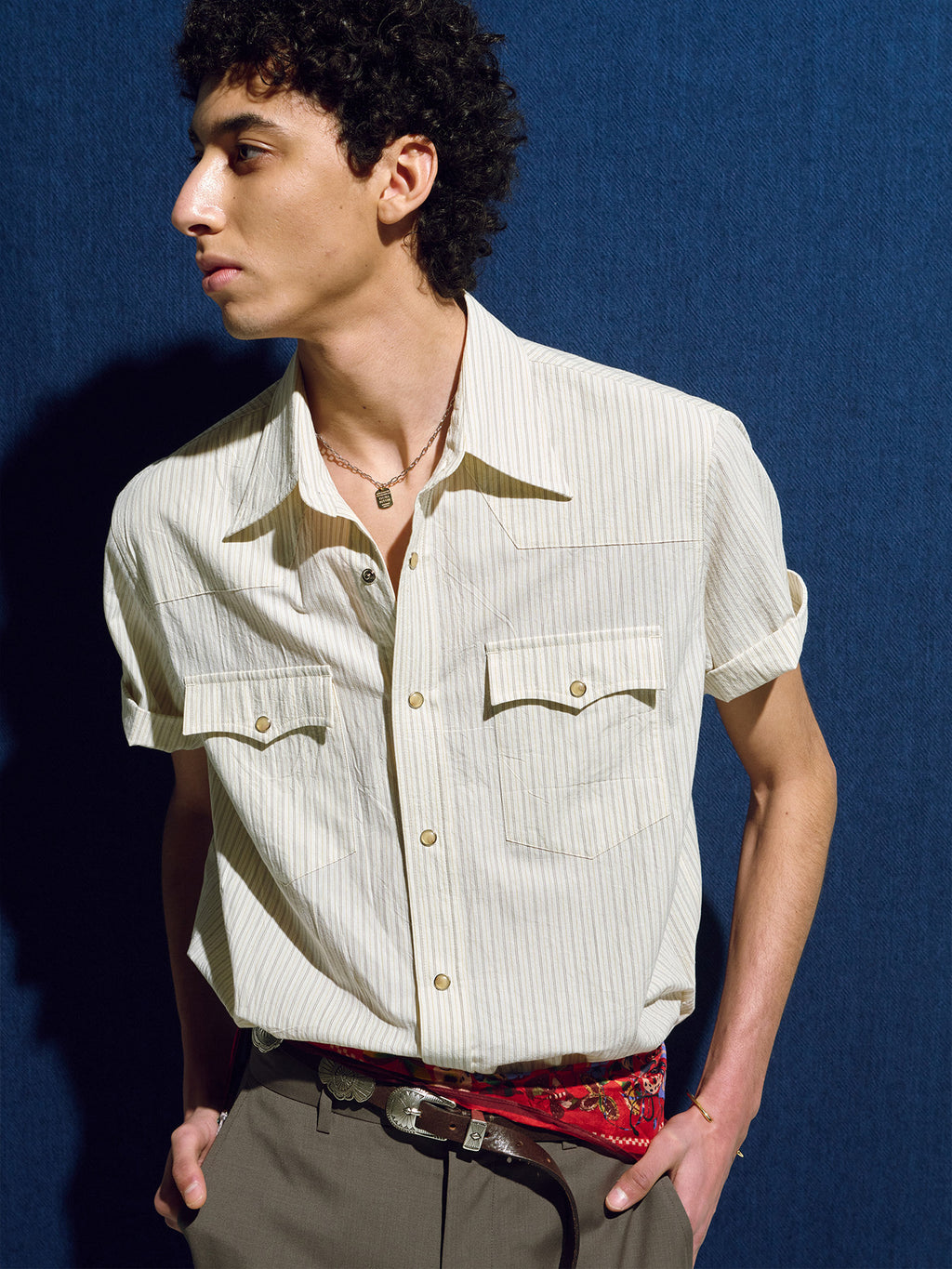 Tonywack - Striped Cotton Western Shirt (Ecru) product image 8 | TRAB K-Fashion Australia
