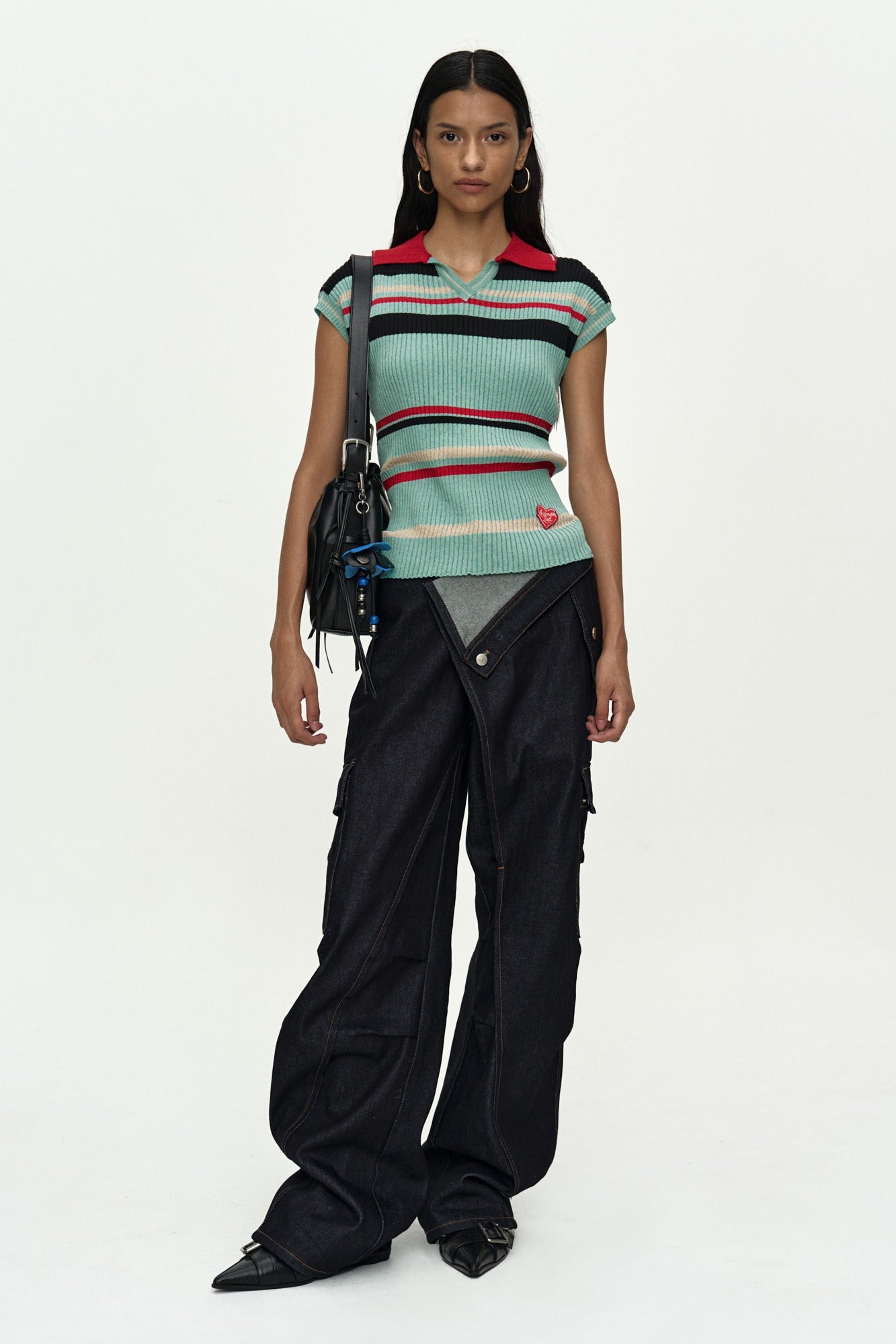 Andersson Bell - Color-Blocked Knit Polo Vest (Blue/Red) product image 1 | TRAB K-Fashion Australia