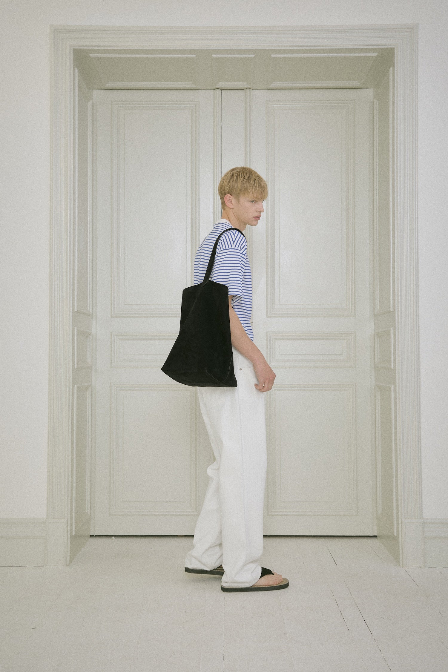 Stu - Embo Stripe Denim Pants (White) product image 8 | TRAB K-Fashion Australia