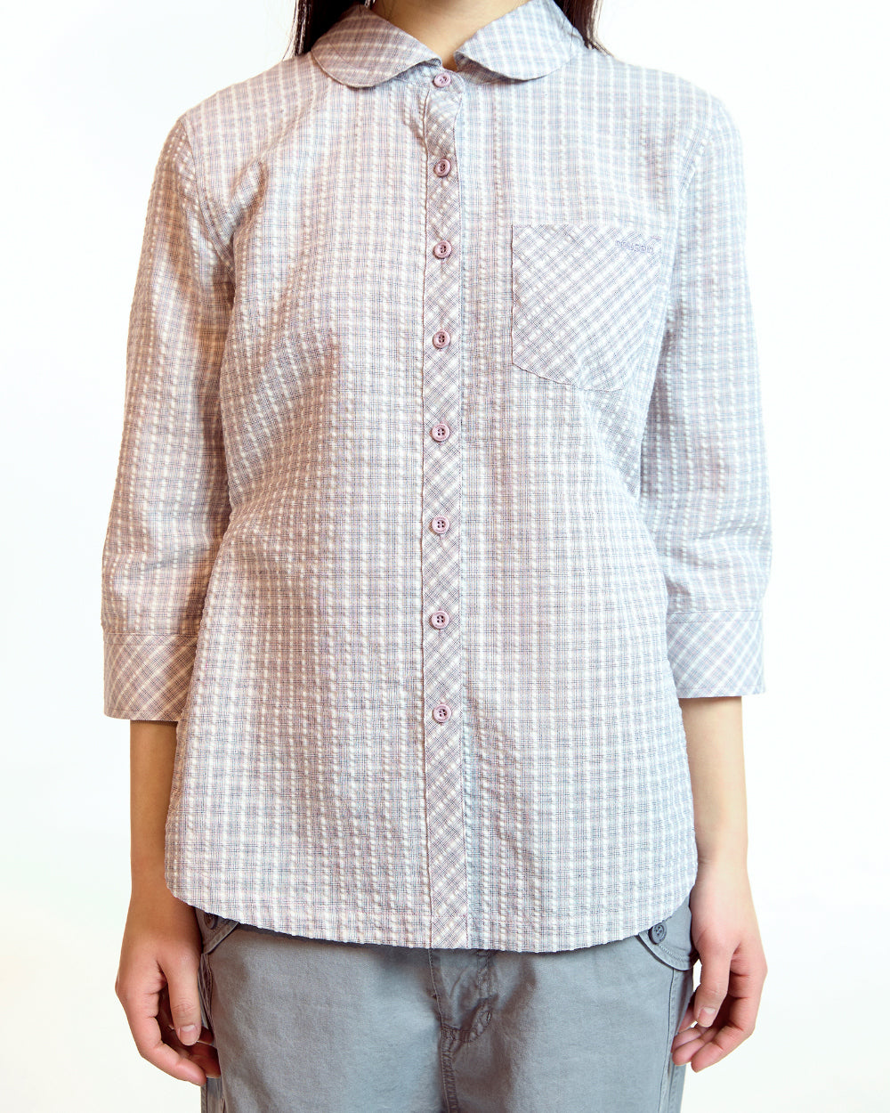 Coyseio - Round Collar Capri Shirt (Ash Pink) product image 5 | TRAB K-Fashion Australia