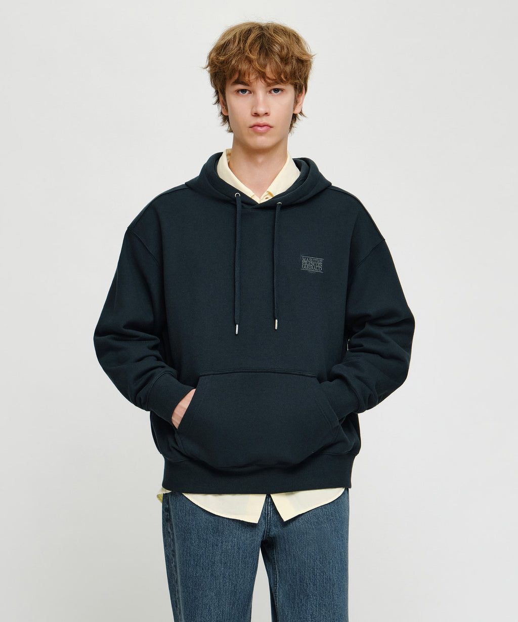 Marithe & Francois Girbaud - Small Classic Logo Oversized Hoodie (brushed) (Dark Green) product image 1 | TRAB K-Fashion Australia