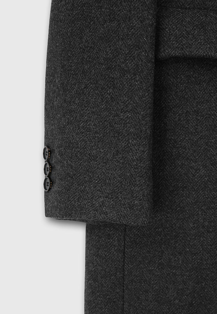 Tonywack - Herringbone Wool Double-Breasted Coat (Dark Herringbone) product image 11 | TRAB K-Fashion Australia