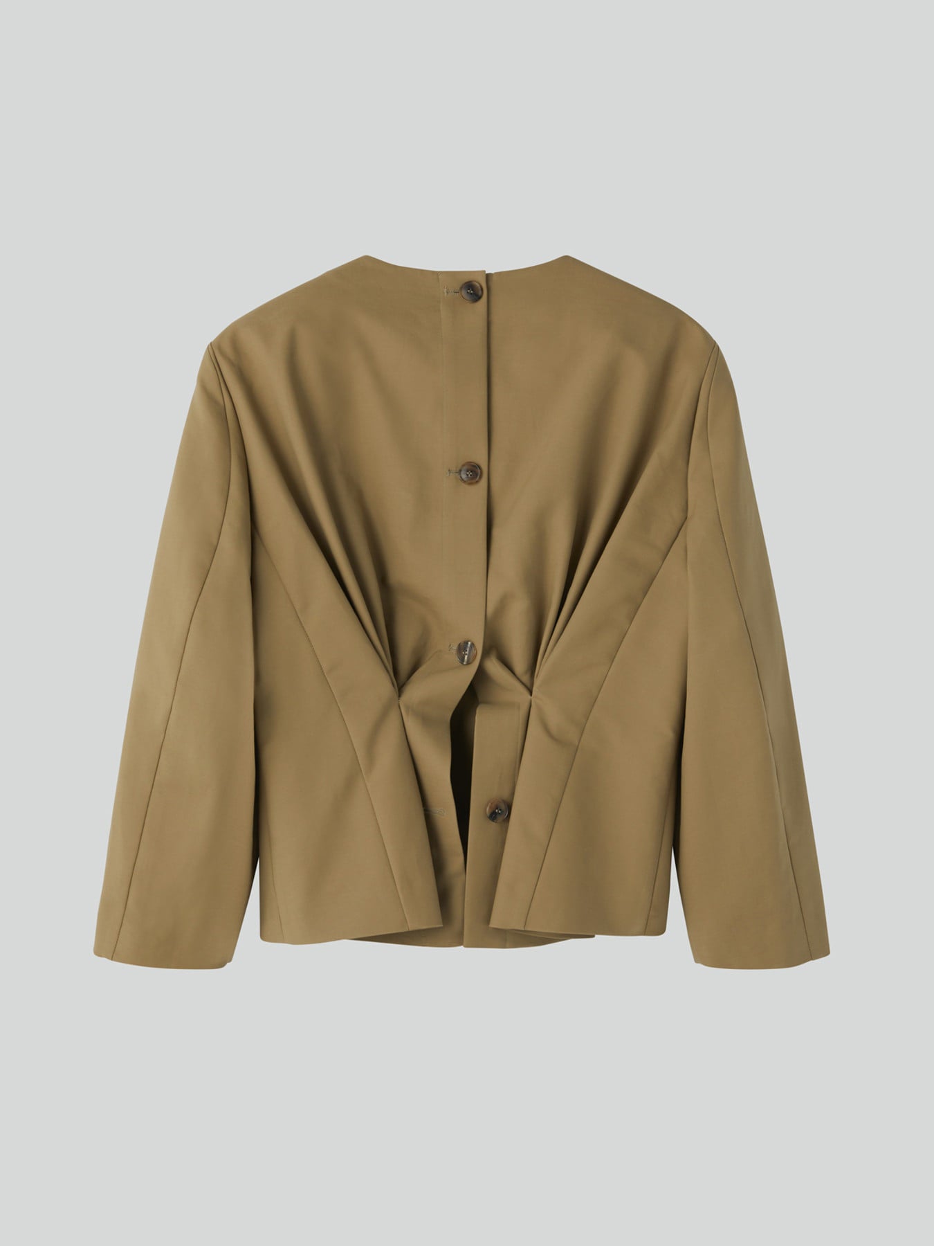 Recto - Open Back Peplum Top (Khaki Beige) product image 6 | TRAB K-Fashion Australia