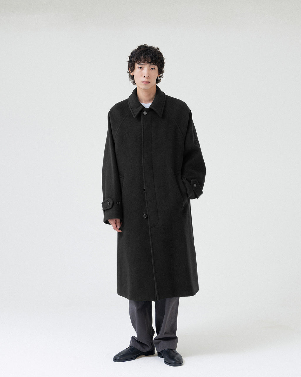 Brownyard - Balmacaan Coat (Washed Black) product image 1 | TRAB K-Fashion Australia