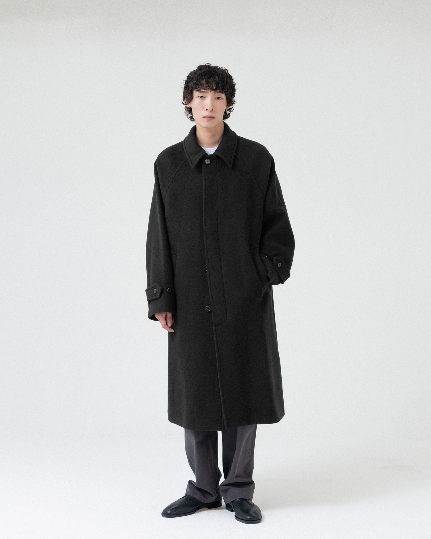 Brownyard - Balmacaan Coat (Washed Black) product image 1 | TRAB K-Fashion Australia