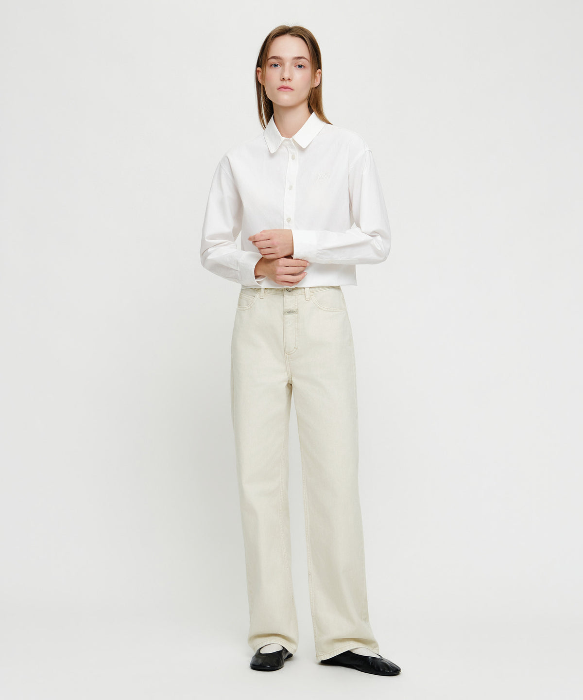 Marithe & Francois Girbaud - [Pre-order – Ships 12 Oct] Straight Denim Pants (Cream) product image 3 | TRAB K-Fashion Australia