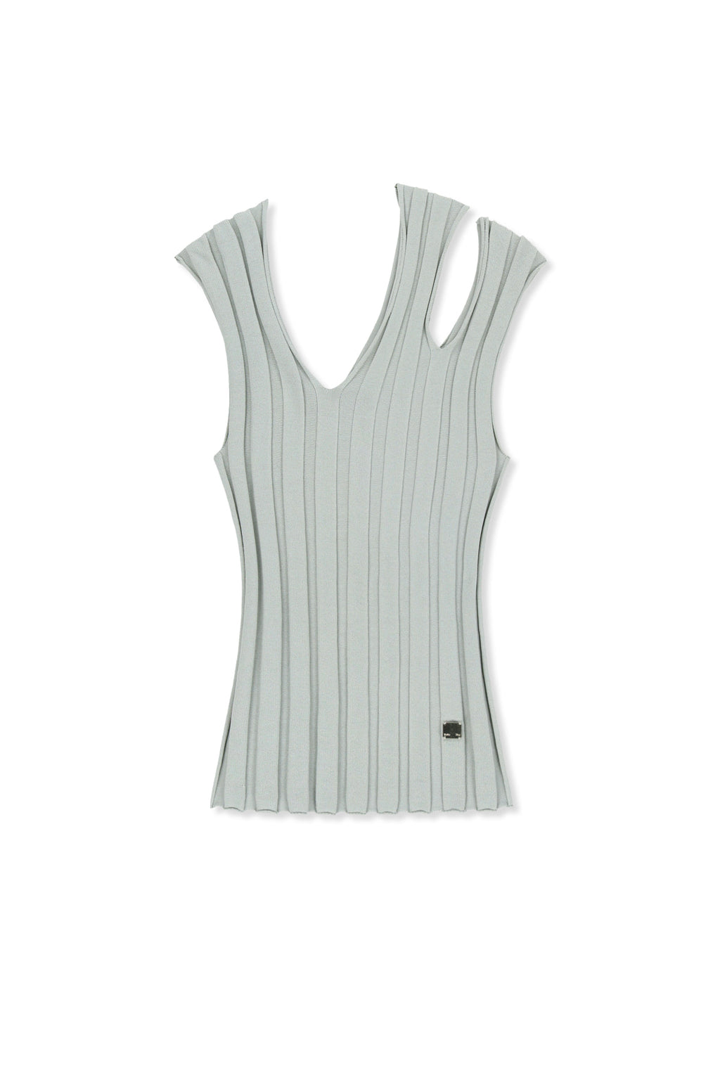 Matin Kim - Cut Out Sleeveless Knit Top (Light Grey) product image 1 | TRAB K-Fashion Australia