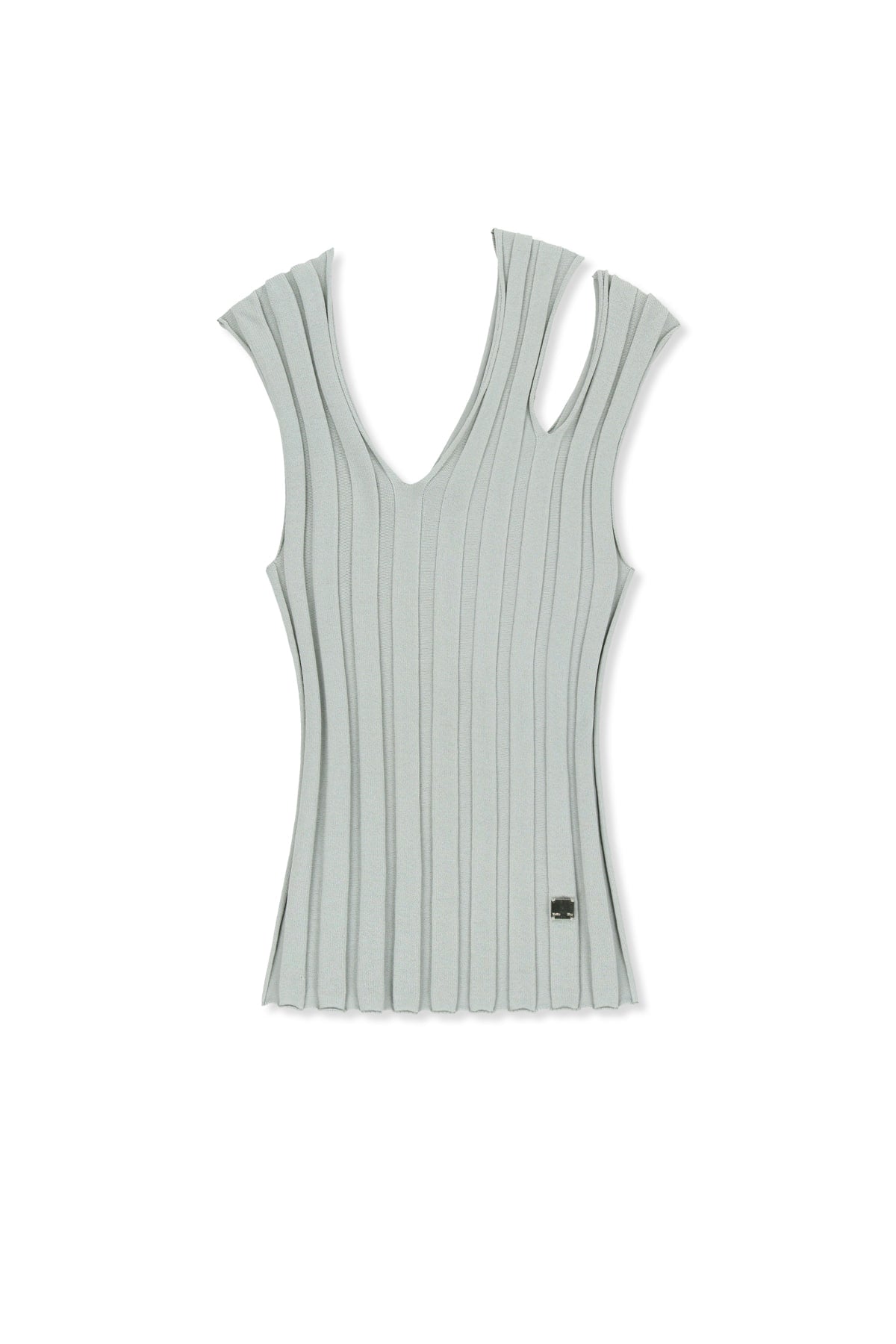 Matin Kim - Cut Out Sleeveless Knit Top (Light Grey) product image 1 | TRAB K-Fashion Australia