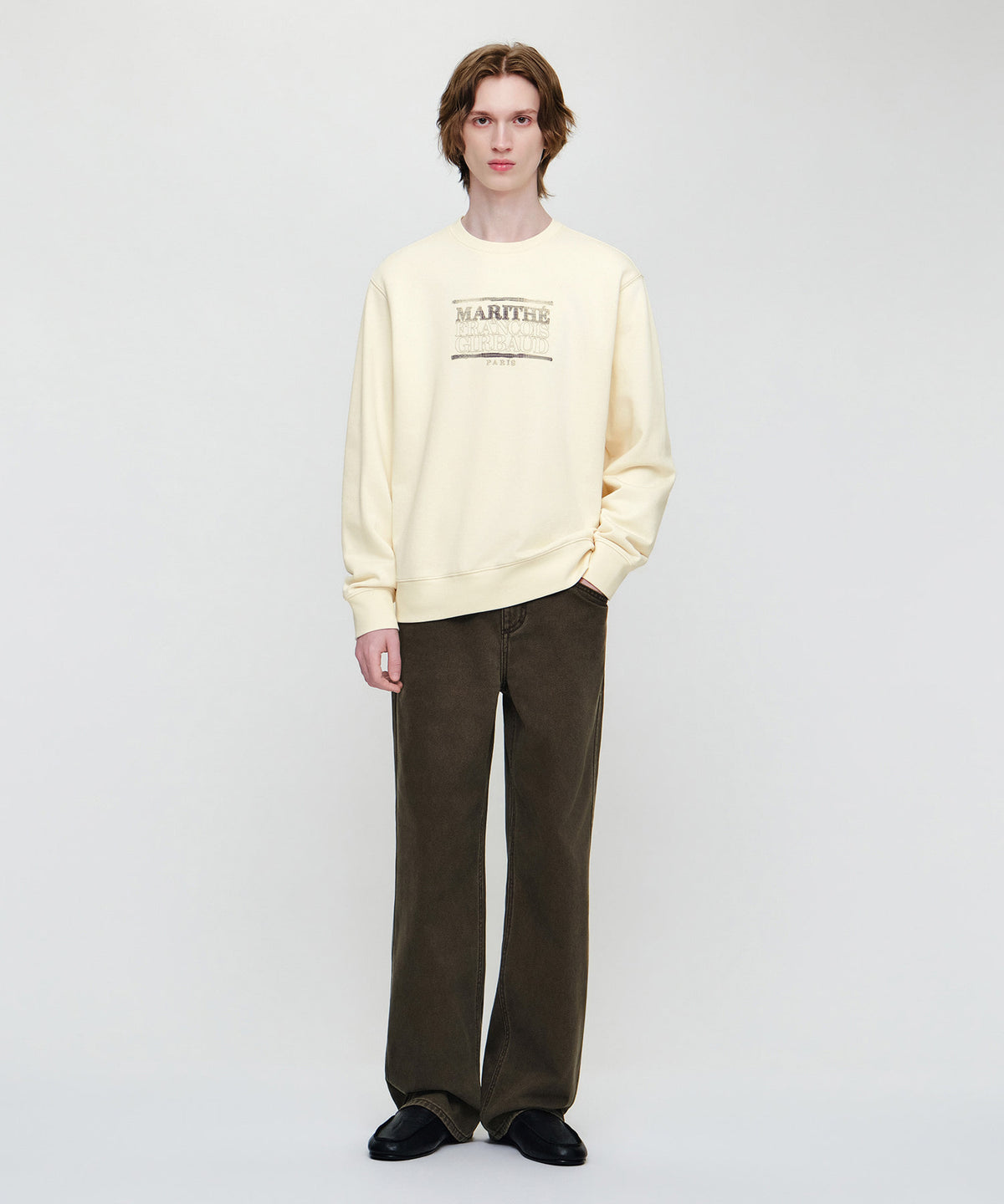 Marithe & Francois Girbaud - Classic Logo Check Applique Sweatshirt (Ivory) product image 4 | TRAB K-Fashion Australia