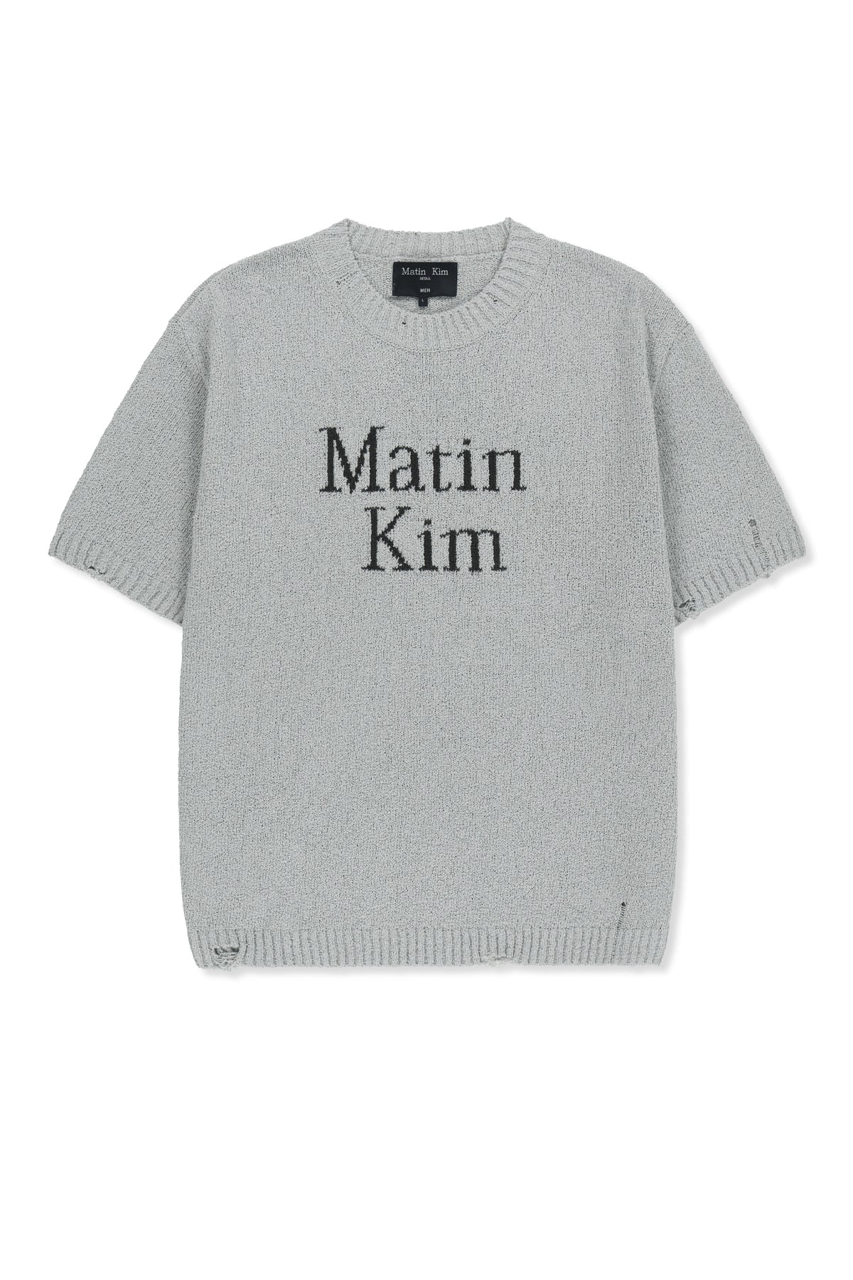 Matin Kim - Half Sleeve Logo Pullover (Light Grey) product image 1 | TRAB K-Fashion Australia