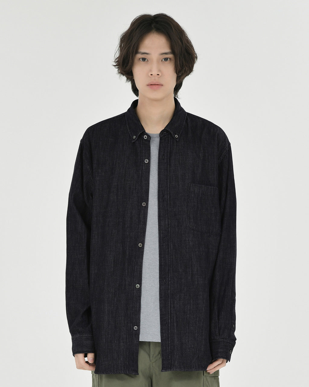 Brownyard - Button Down Denim Shirt (Black) product image 1 | TRAB K-Fashion Australia