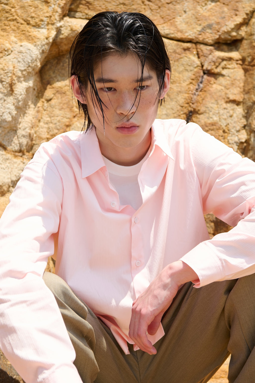 STU - Stripe Crop Shirt (Pink) product image 4 | TRAB K-Fashion Australia