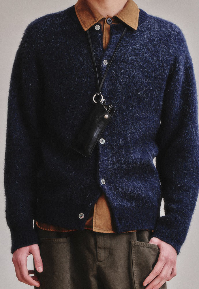 Art if acts - Alpaca Round Neck Cardigan (Dark Navy) product image 1 | TRAB K-Fashion Australia
