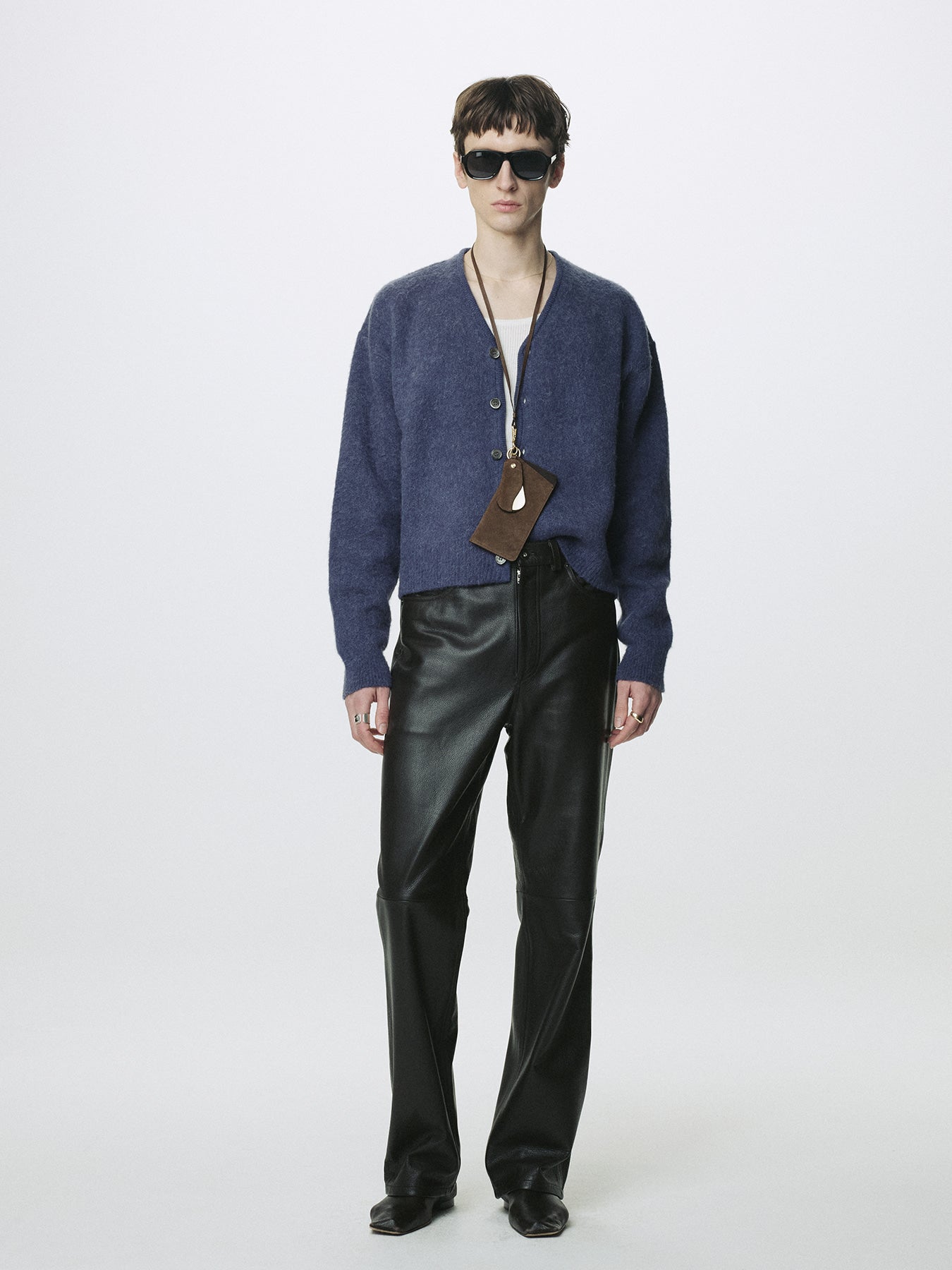Tonywack - Brushed Alpaca-Blend Cardigan (Purple Blue) product image 1 | TRAB K-Fashion Australia