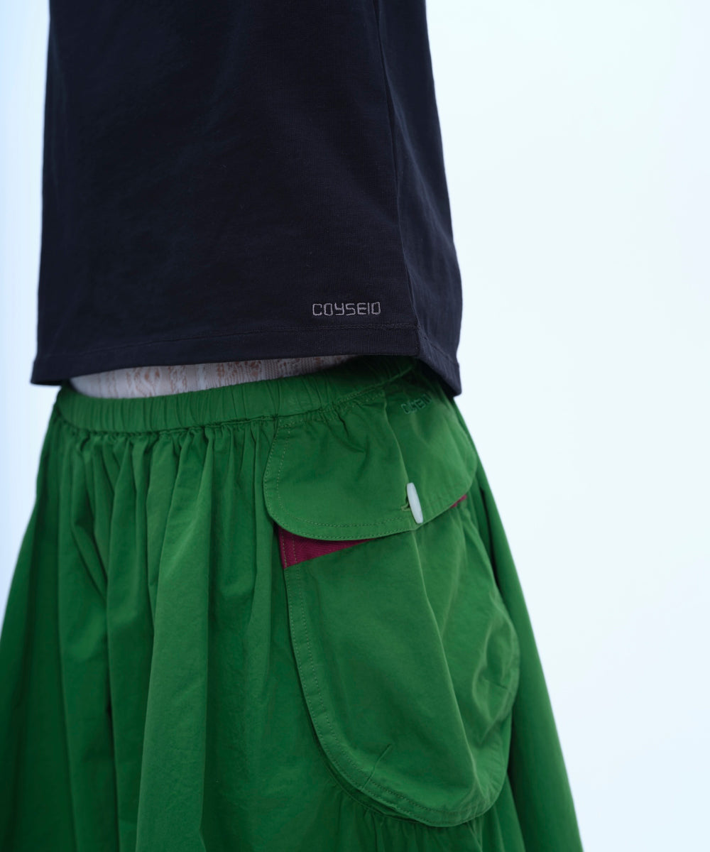 Coyseio - Big Pocket Shirring Skirt Jolly (Green) product image 8 | TRAB K-Fashion Australia