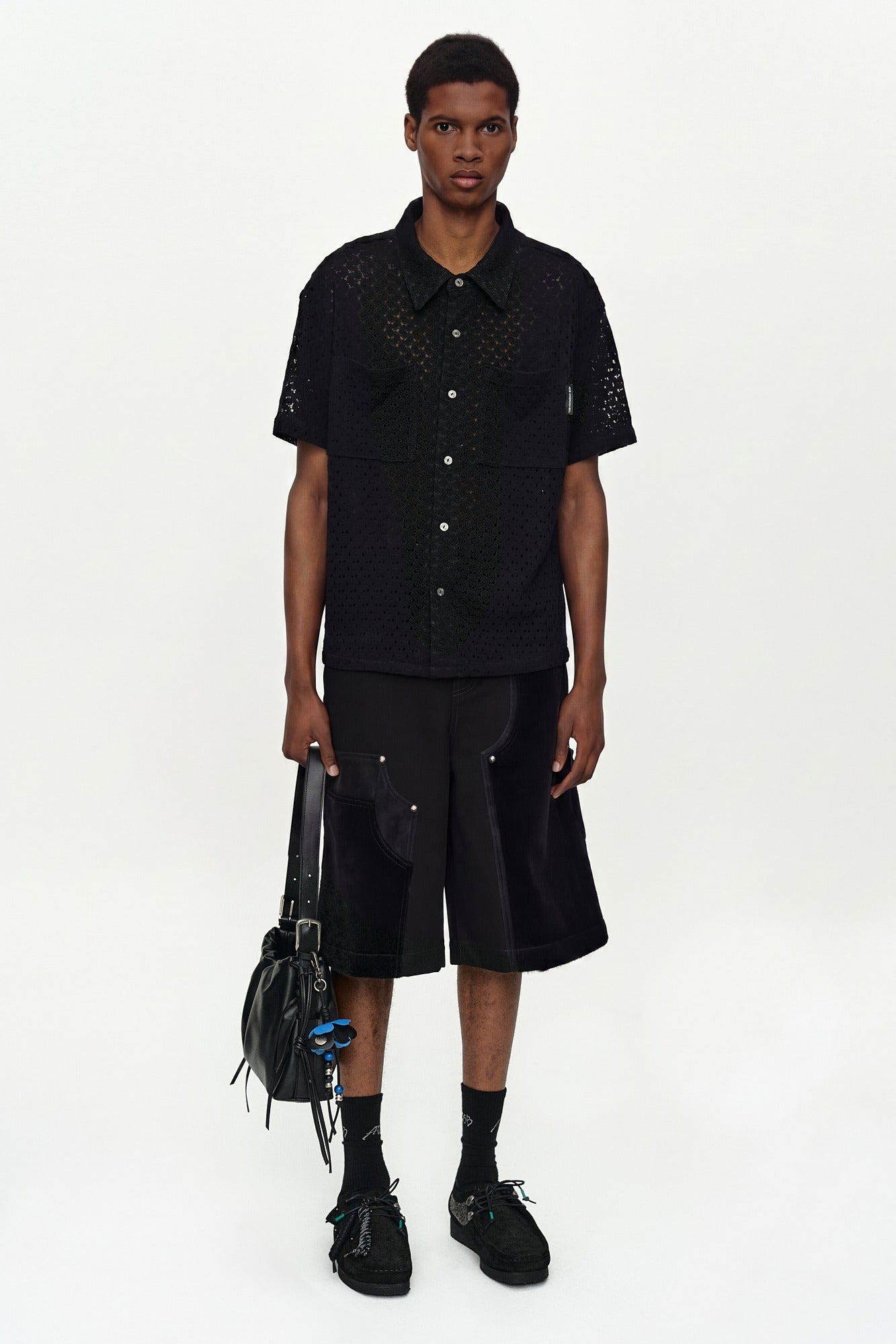 Andersson Bell - Tres Sheer Knitted Shirt (Black) product image 1 | TRAB K-Fashion Australia