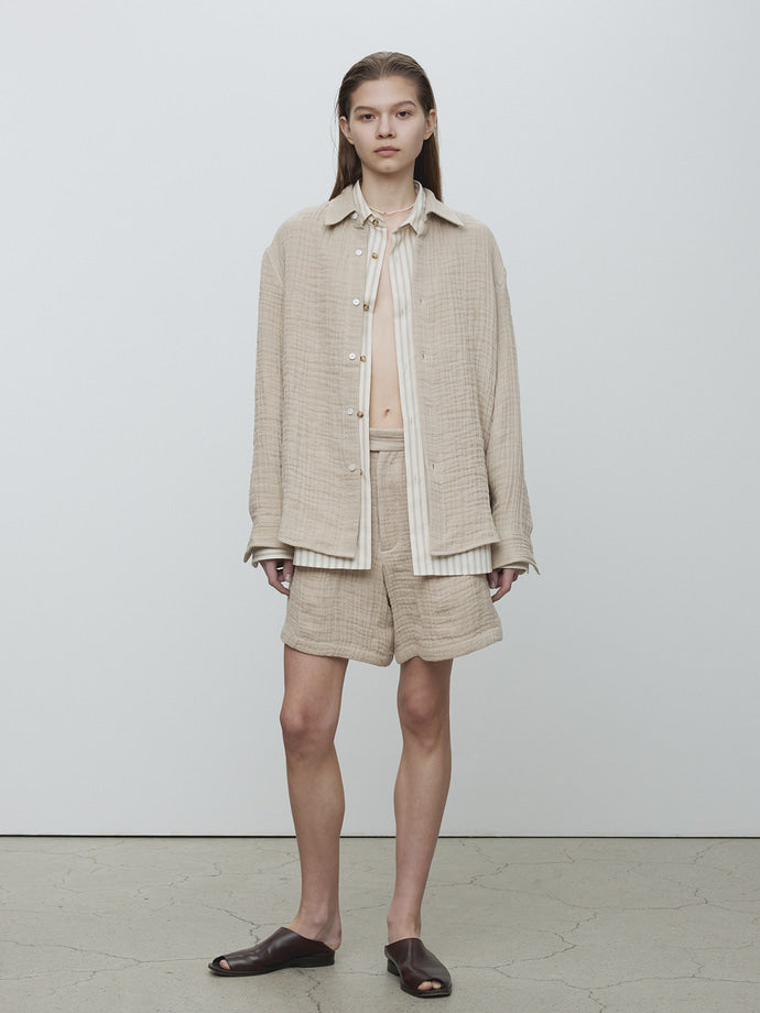 Tonywack - Double Weave Linen Shirt (French Beige) product image 1 | TRAB K-Fashion Australia