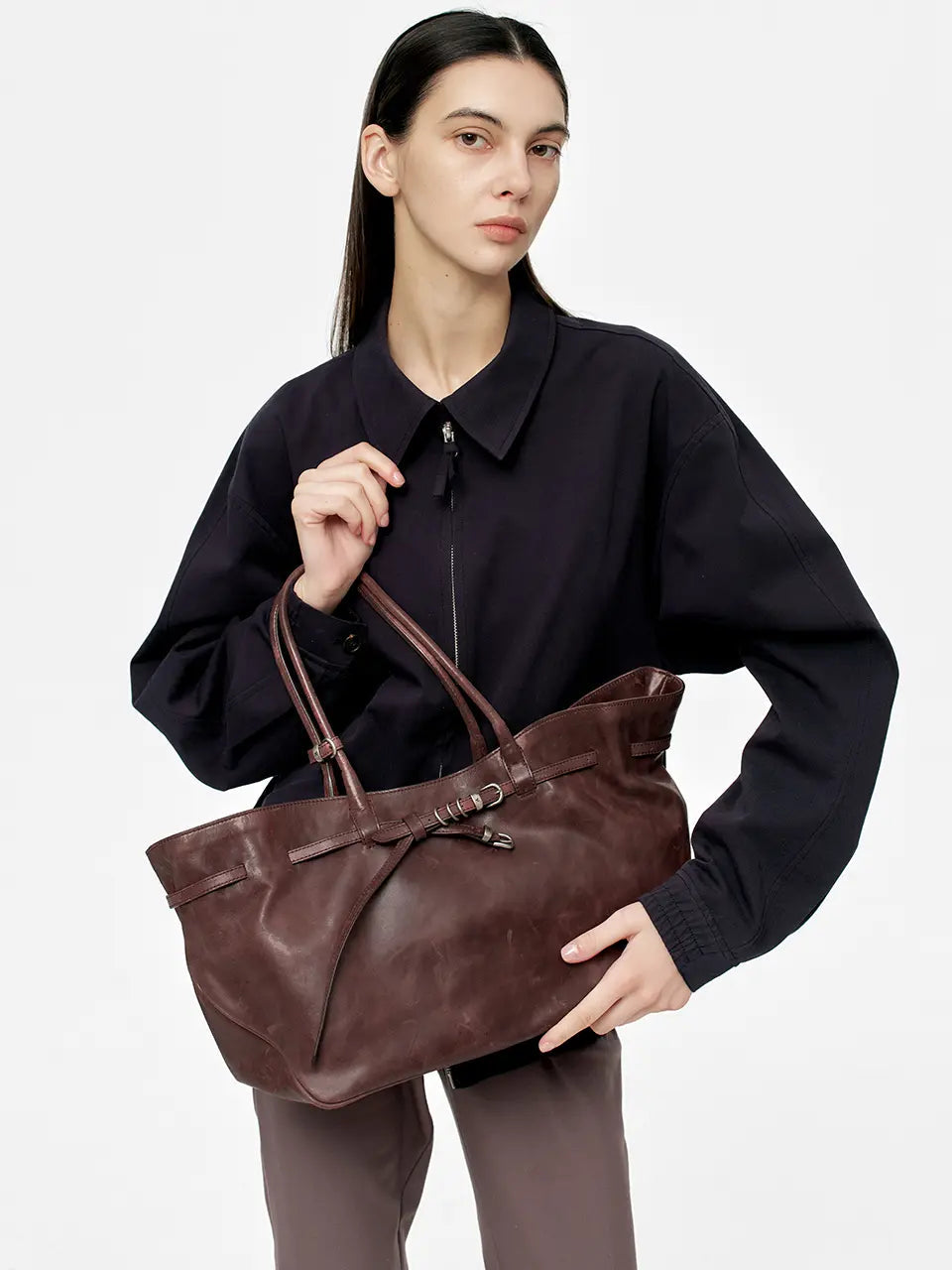 Marge Sherwood - Grandma Used Bag Large (Wine Pull-Up) product image 2 | TRAB K-Fashion Australia