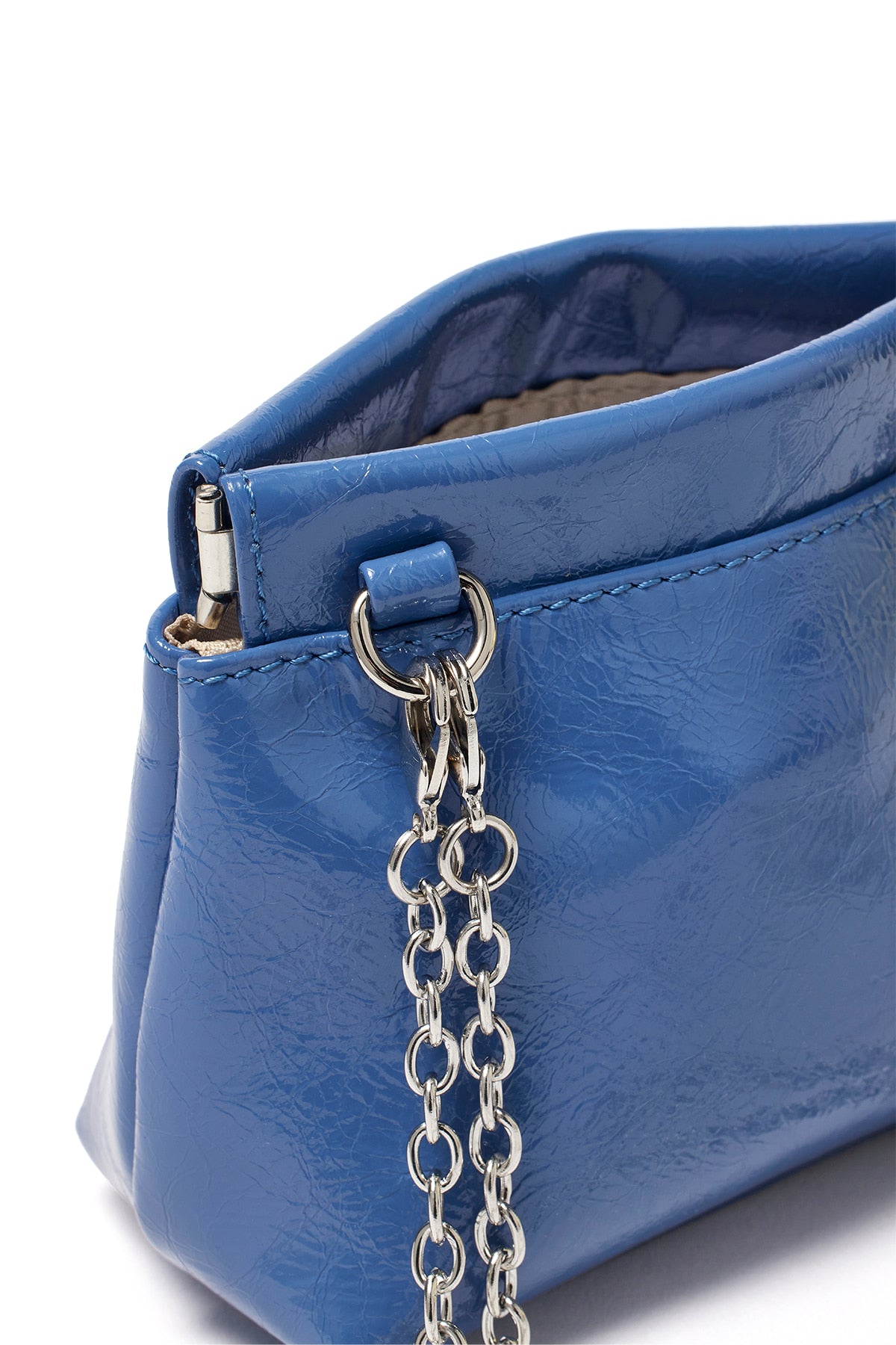 Matin Kim - Glossy Leather Mini Wallet Bag (Smoke Blue) product image 4 | TRAB K-Fashion Australia