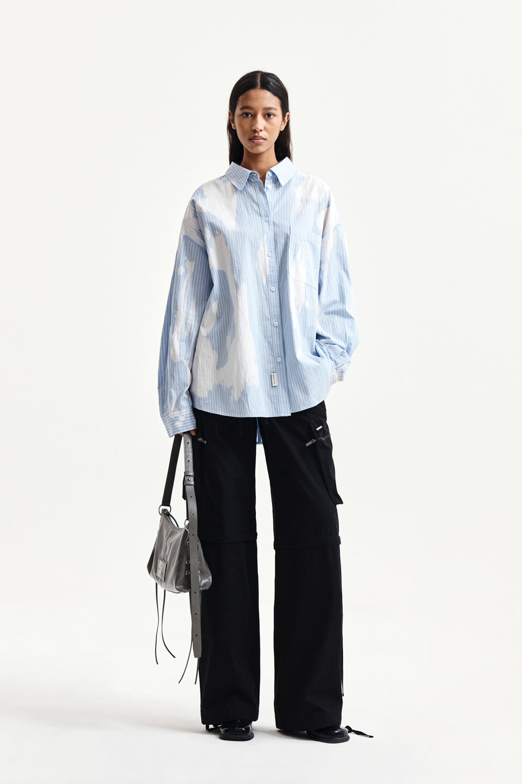 Matin Kim - Embroidery Small Logo Shirt (Light Blue) product image 9 | TRAB K-Fashion Australia