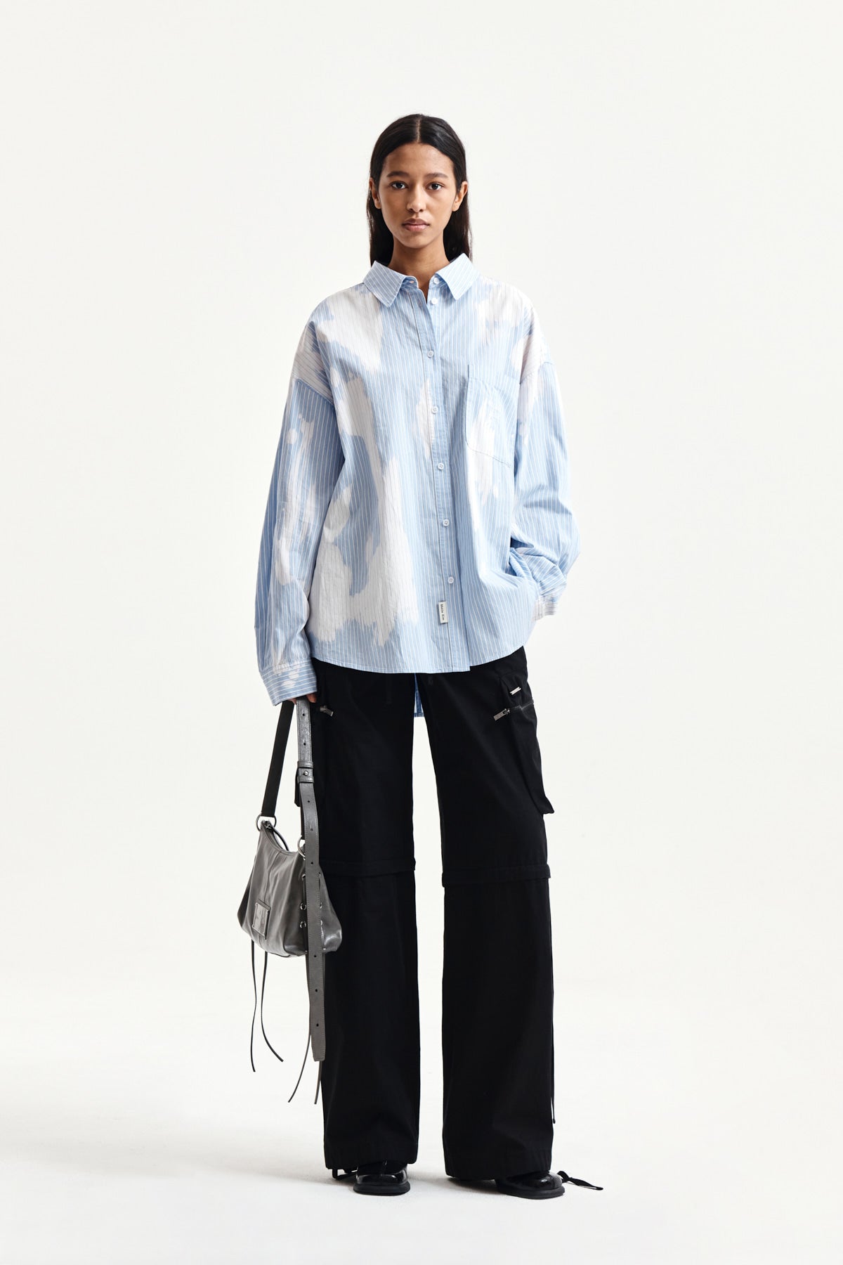 Matin Kim - Embroidery Small Logo Shirt (Light Blue) product image 9 | TRAB K-Fashion Australia