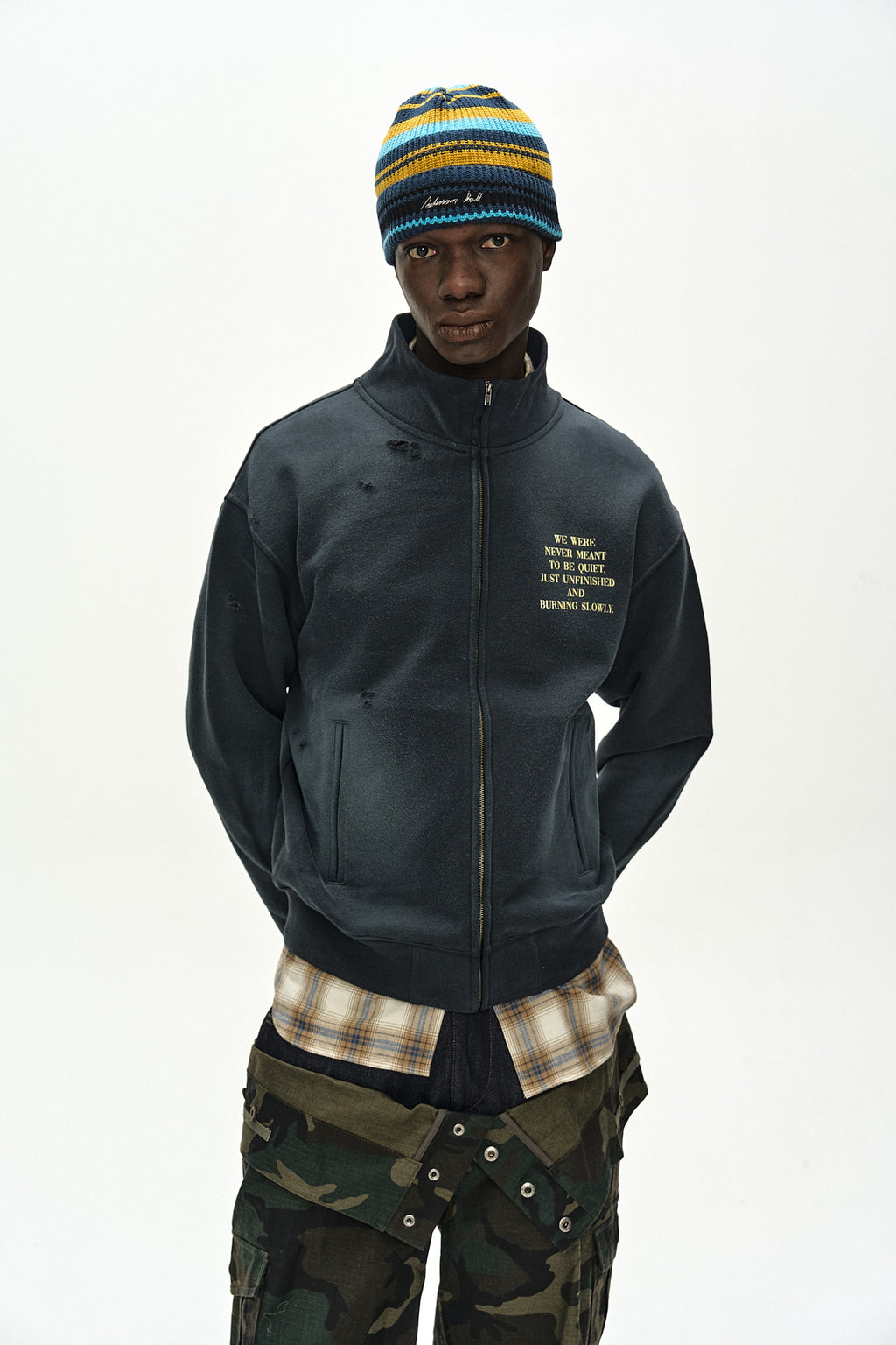 Andersson Bell - Frame 001 High-Neck Zip Up (charcoal) (Charcoal) product image 6 | TRAB K-Fashion Australia