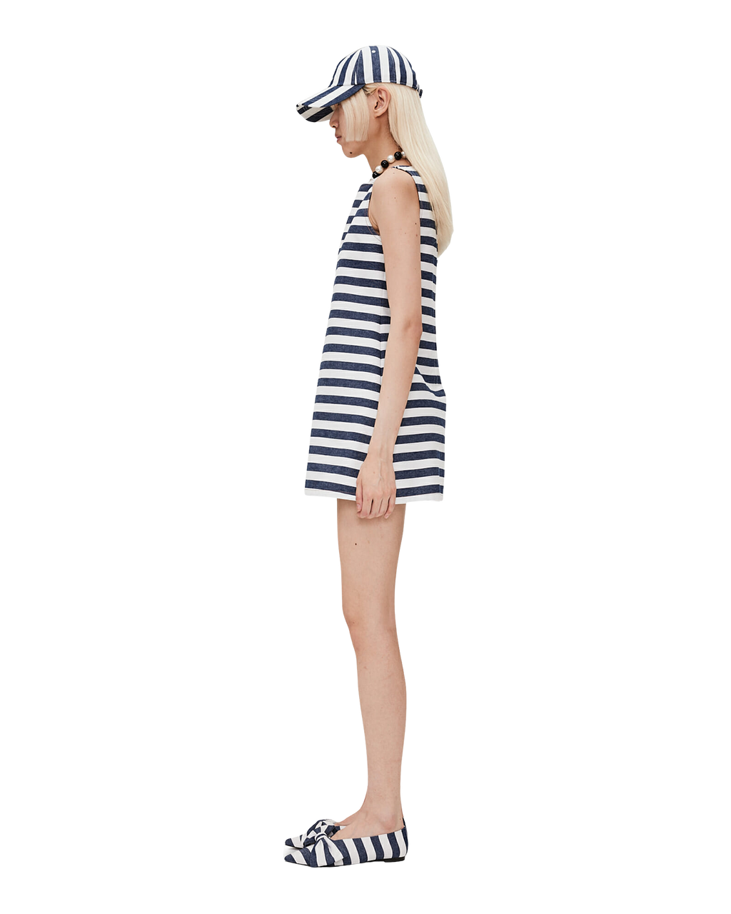 Kimhe Kim - Striped Sleeveless Denim Mini Dress (Navy) product image 3 | TRAB K-Fashion Australia