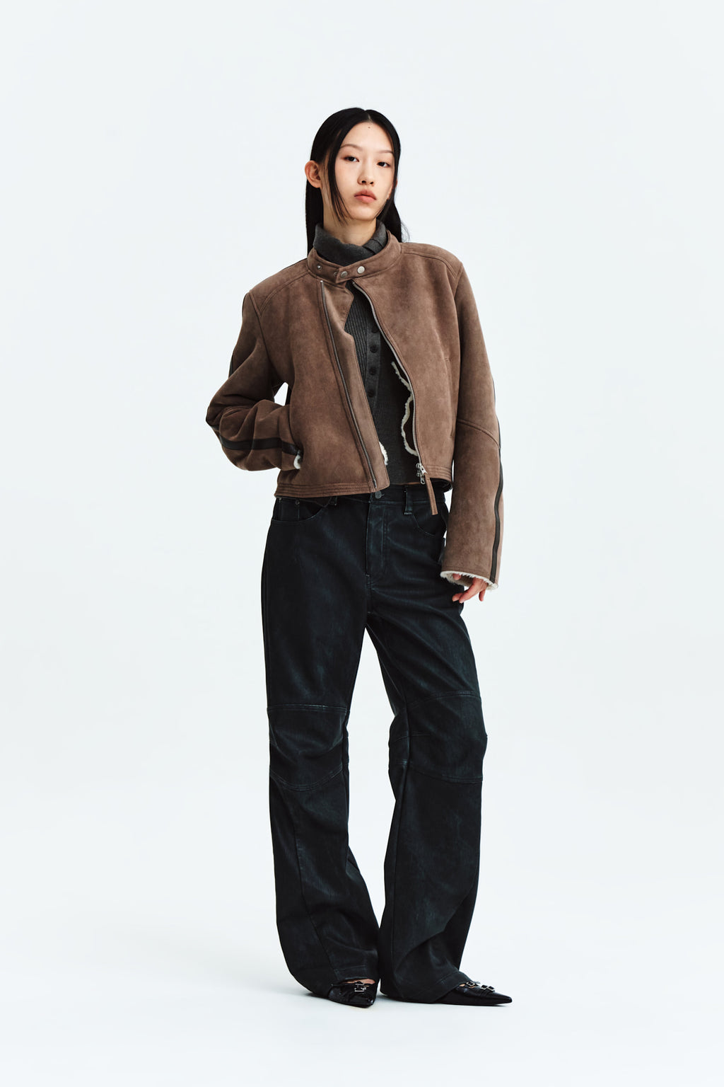 Matin Kim - Suede Racing Mustang Jumper (Brown) product image 9 | TRAB K-Fashion Australia