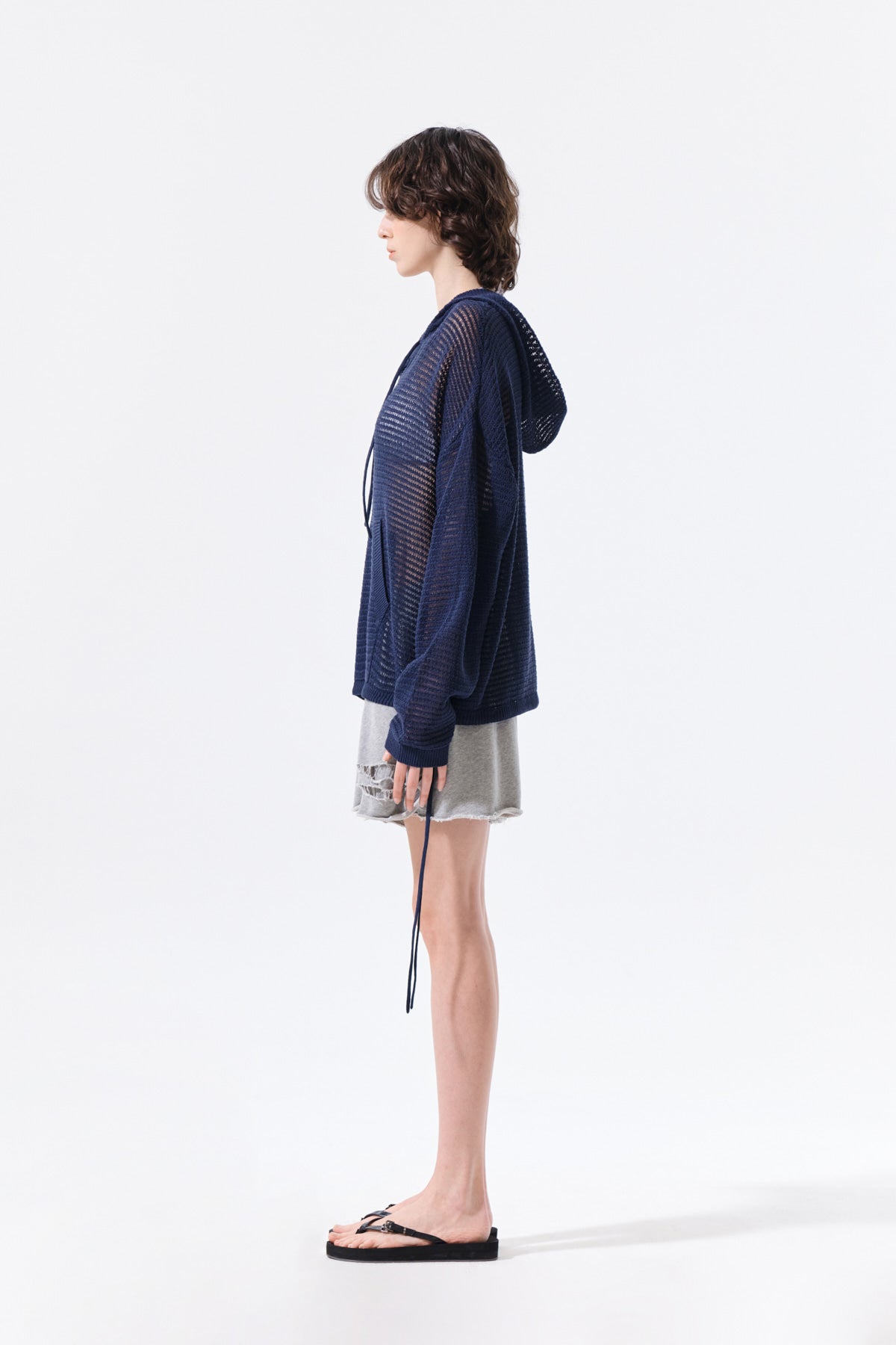 Matin Kim - Distressed Terry Skort Shorts (Grey) product image 7 | TRAB K-Fashion Australia