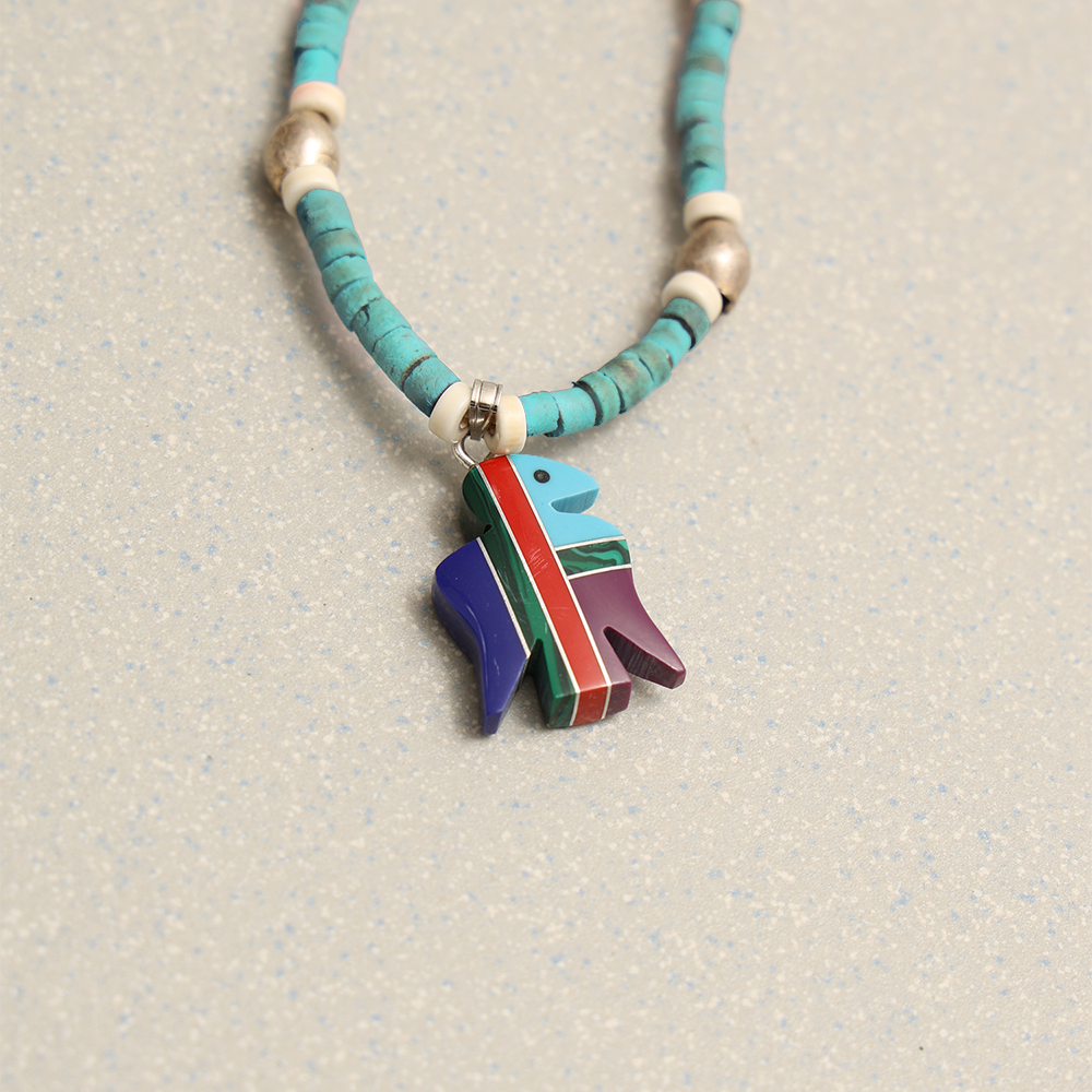 Towtow Archive - Eagle Charm Beads Necklace (Blue) product image 2 | TRAB K-Fashion Australia
