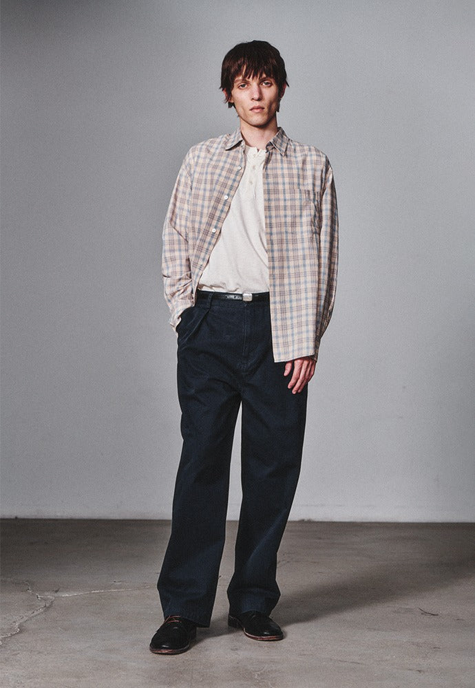 Art if acts - French Check Shirt (Cliff/Blue) product image 1 | TRAB K-Fashion Australia